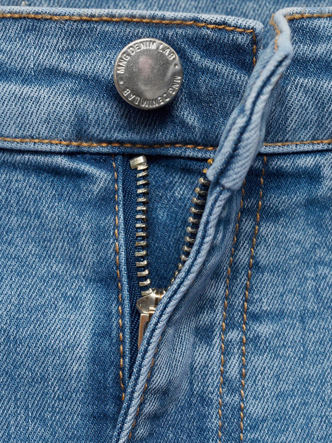 Image 3 of 4 of Mango Girls Raw Hem Jeans - Blue