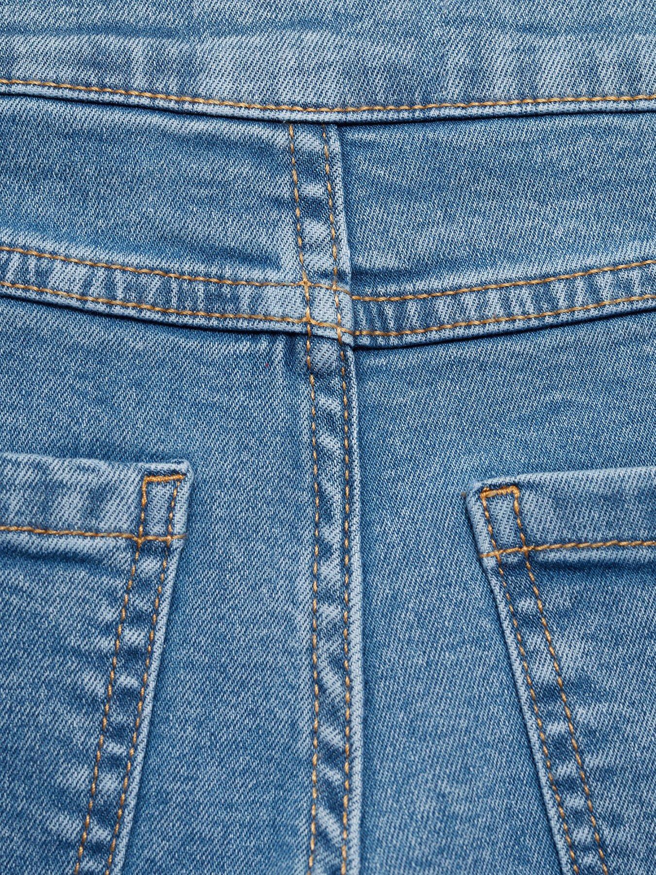 Image 4 of 4 of Mango Girls Raw Hem Jeans - Blue