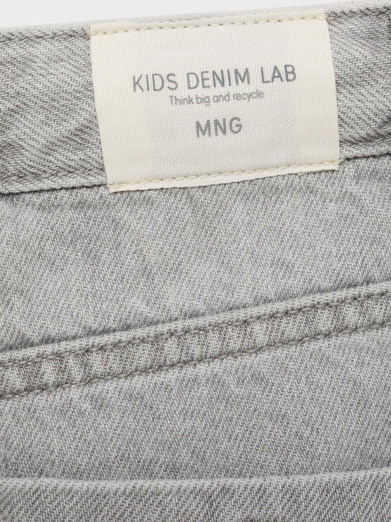 Image 3 of 4 of Mango Girls Wide Leg Jeans - Grey