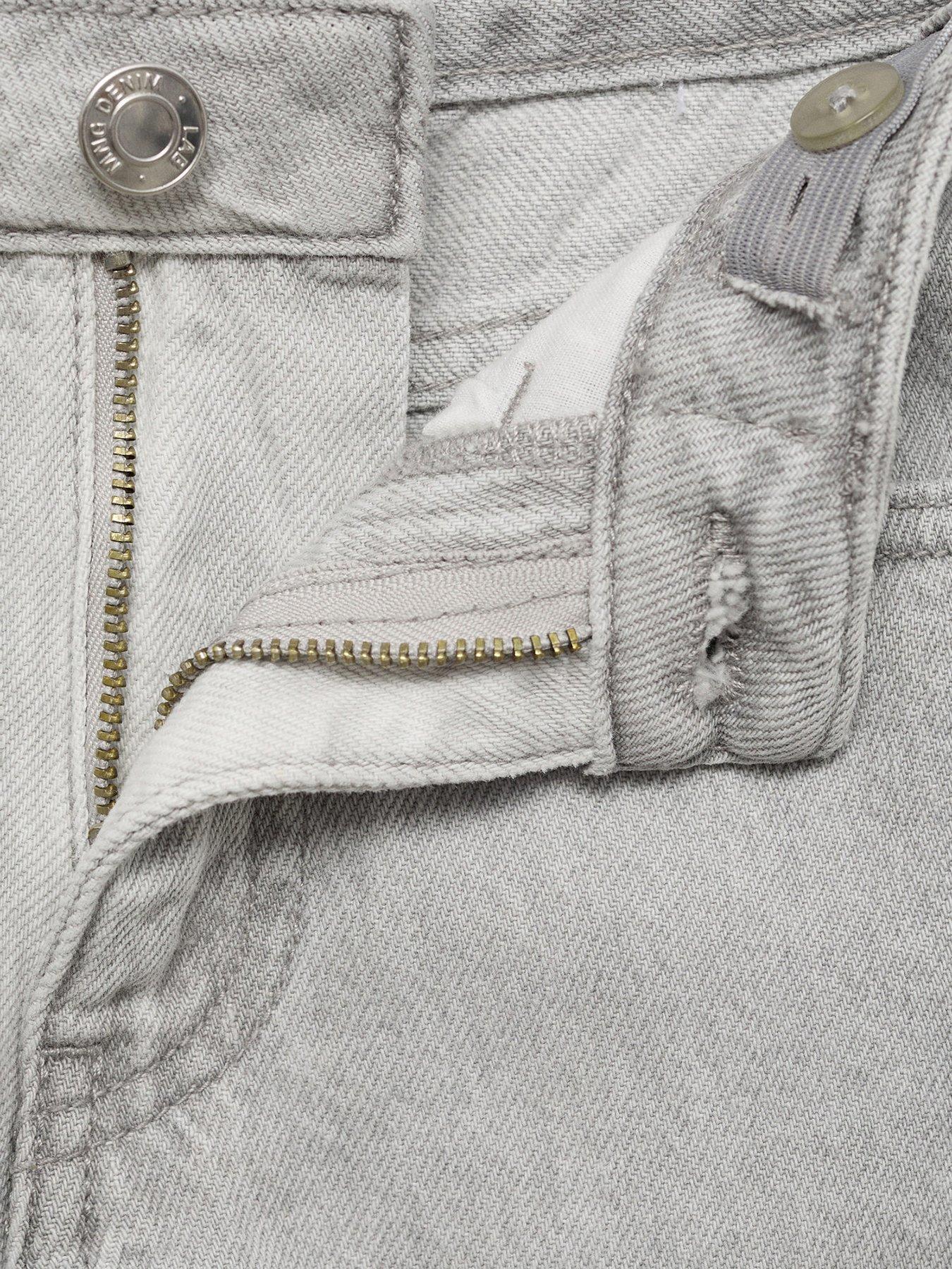 Image 4 of 4 of Mango Girls Wide Leg Jeans - Grey