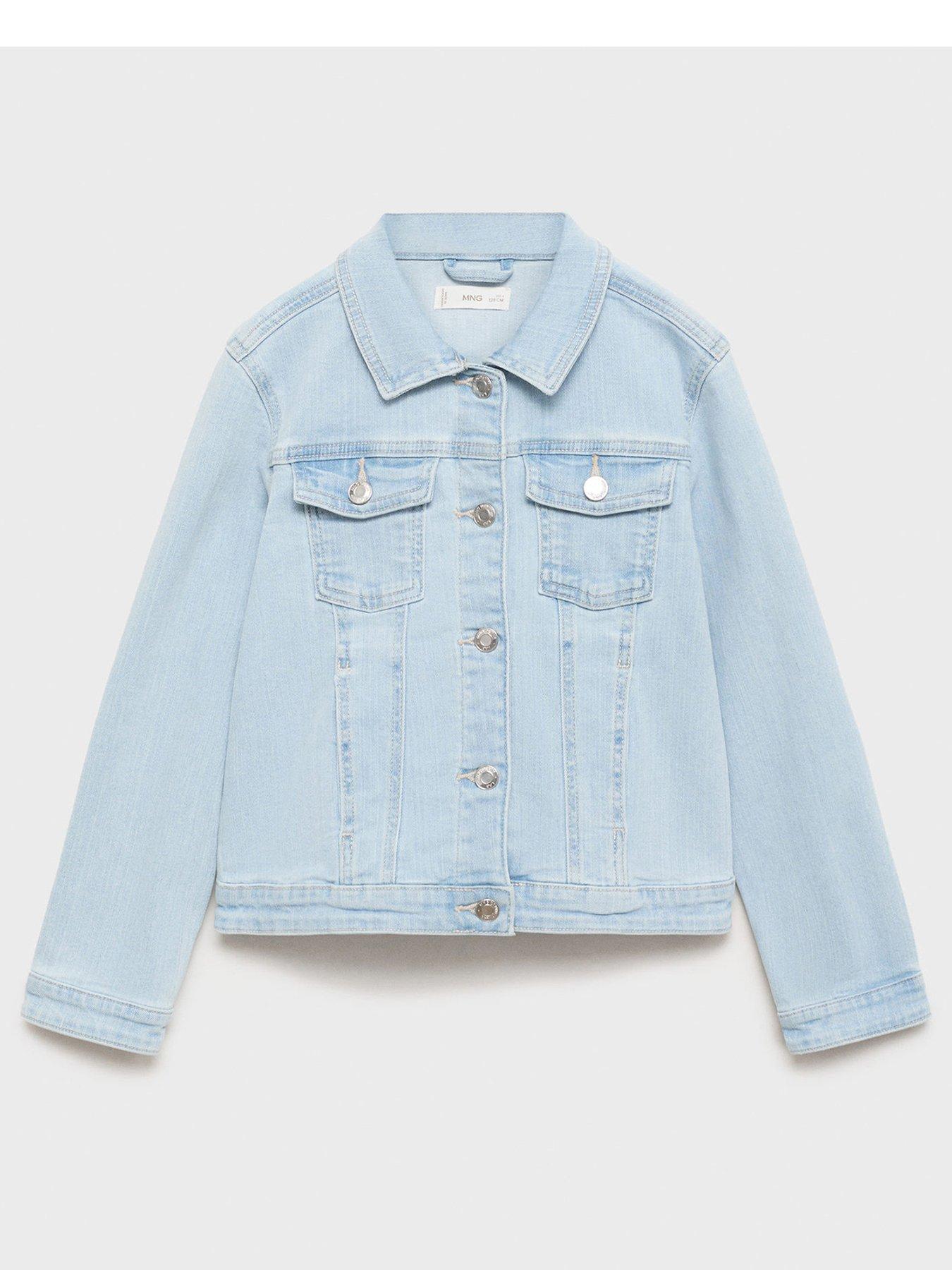 Image 1 of 4 of Mango Girls Denim Jacket - Light Blue