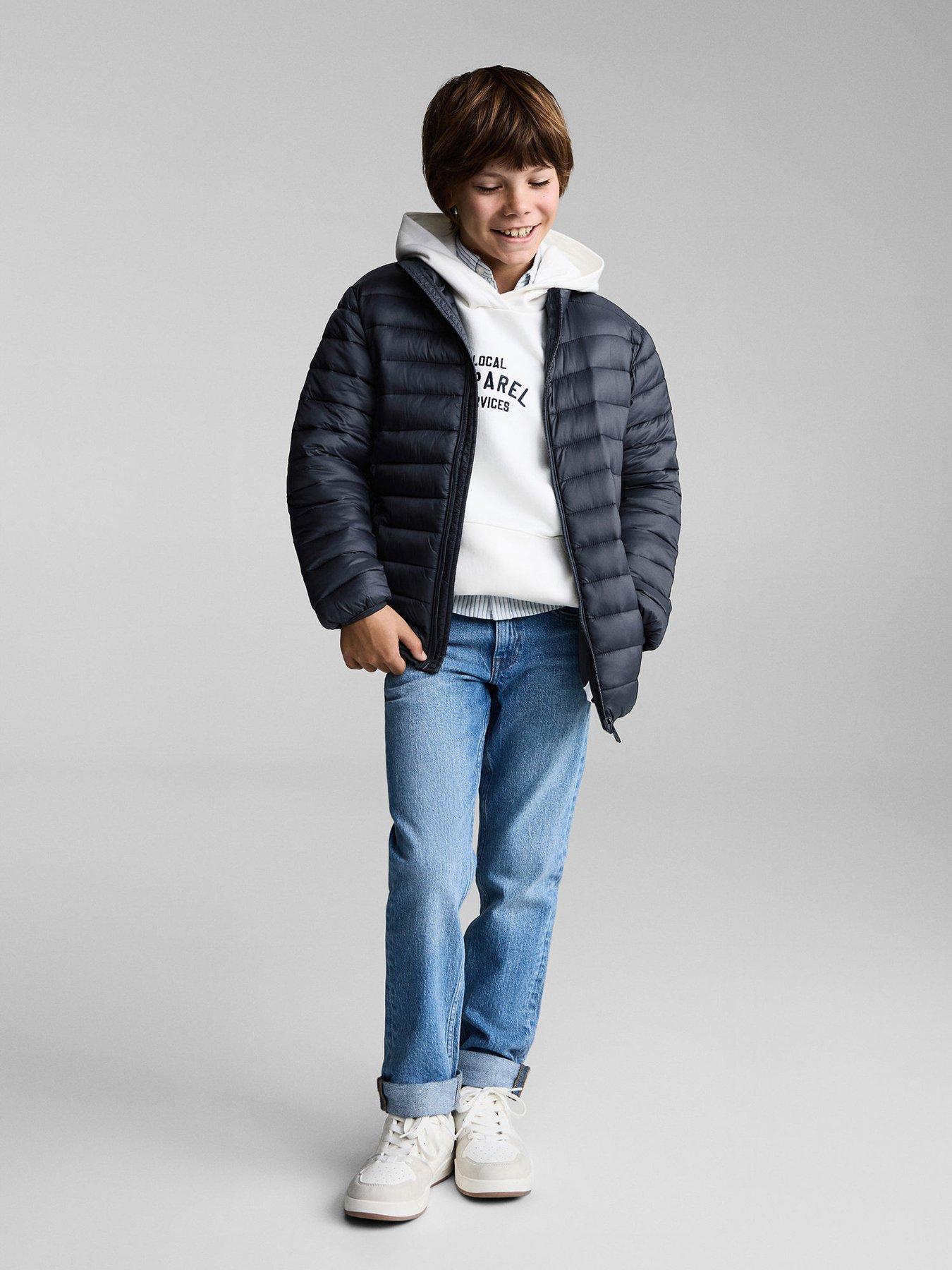 Image 2 of 5 of Mango Boys Padded Coat - Navy