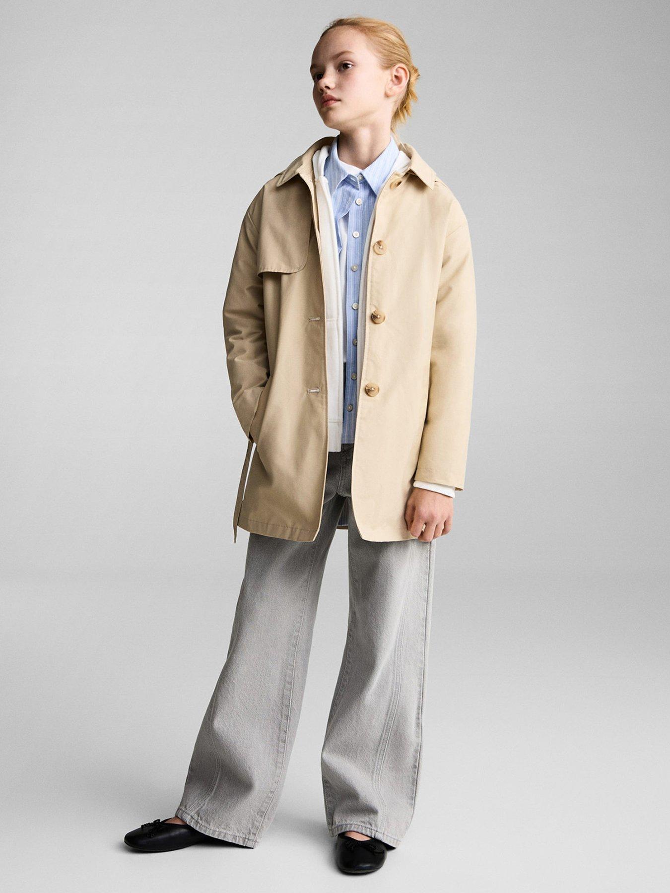 Image 2 of 5 of Mango Girls Hooded Trench Coat - Brown