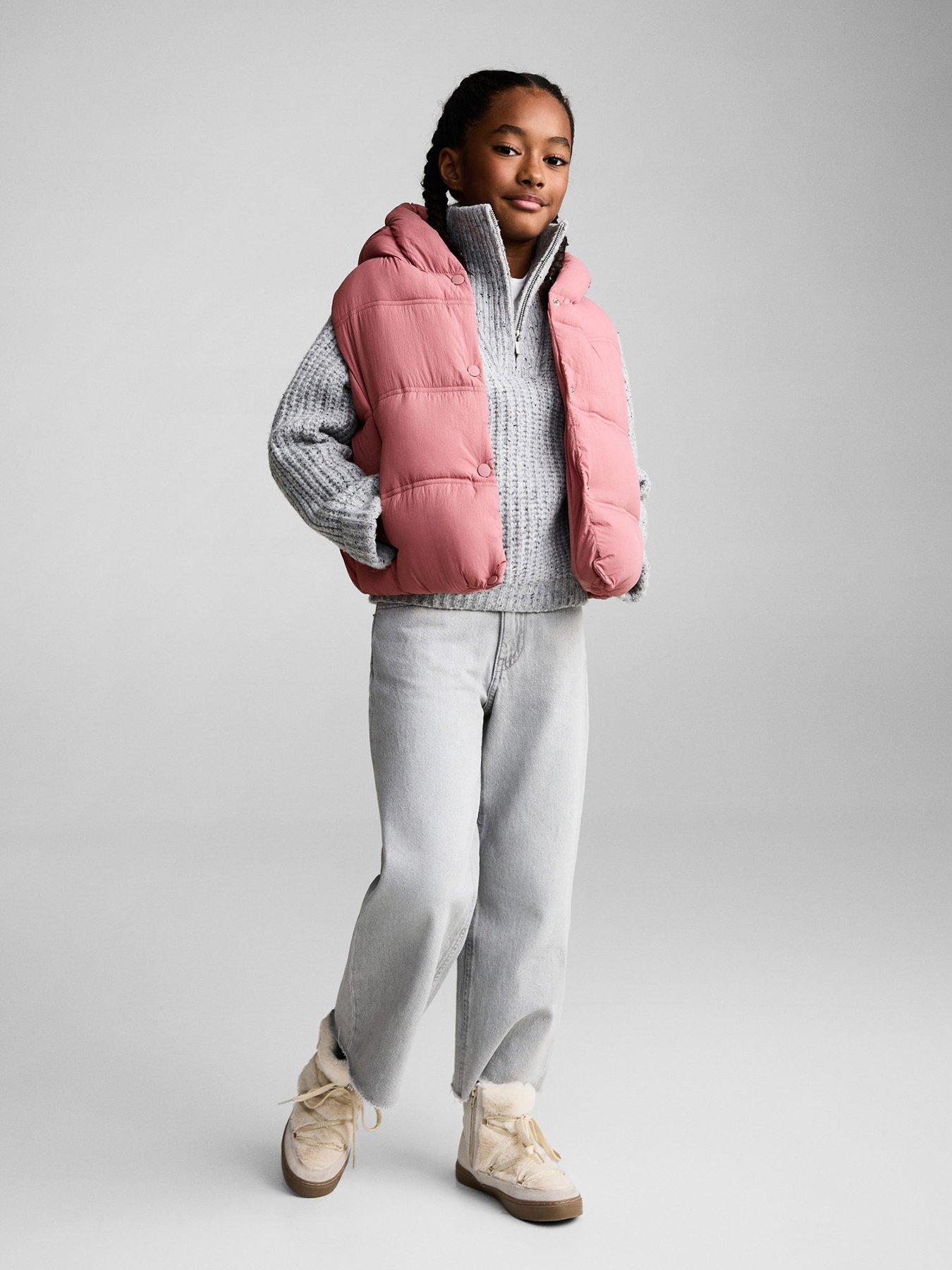 Image 2 of 5 of Mango Girls Hooded Gilet - Pink