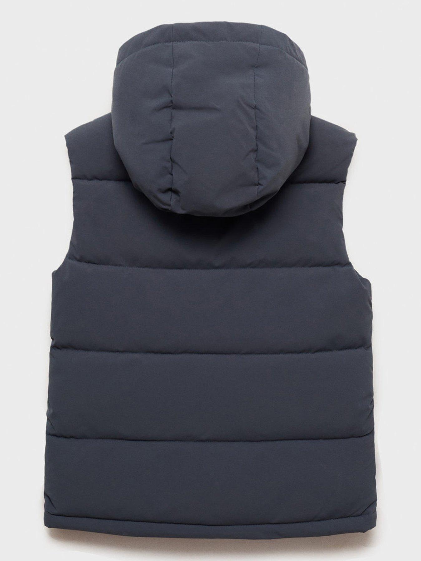 Image 2 of 4 of Mango Boys Hooded Padded Gilet - Dark Grey