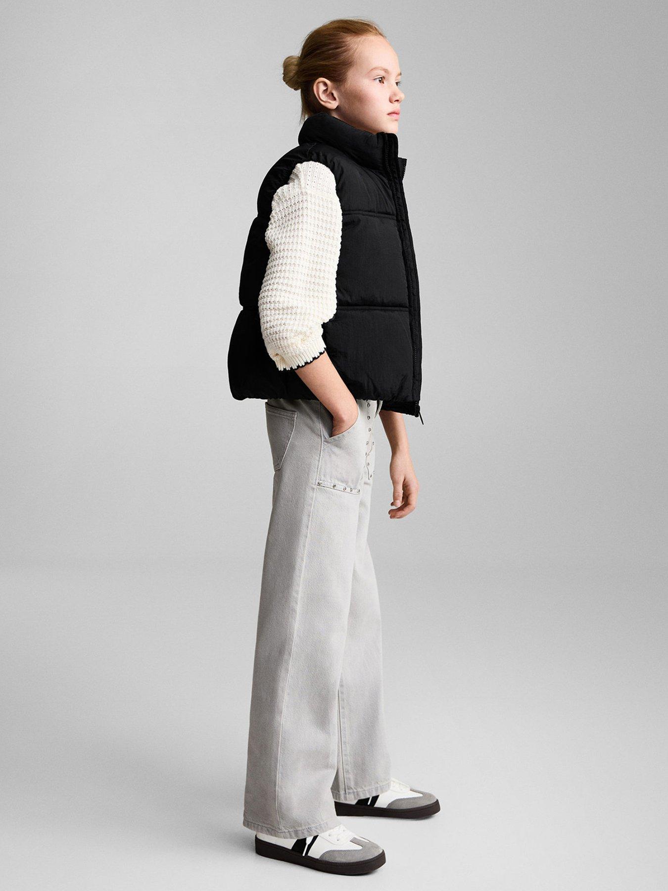 Image 2 of 7 of Mango Girls Short Padded Gilet - Black