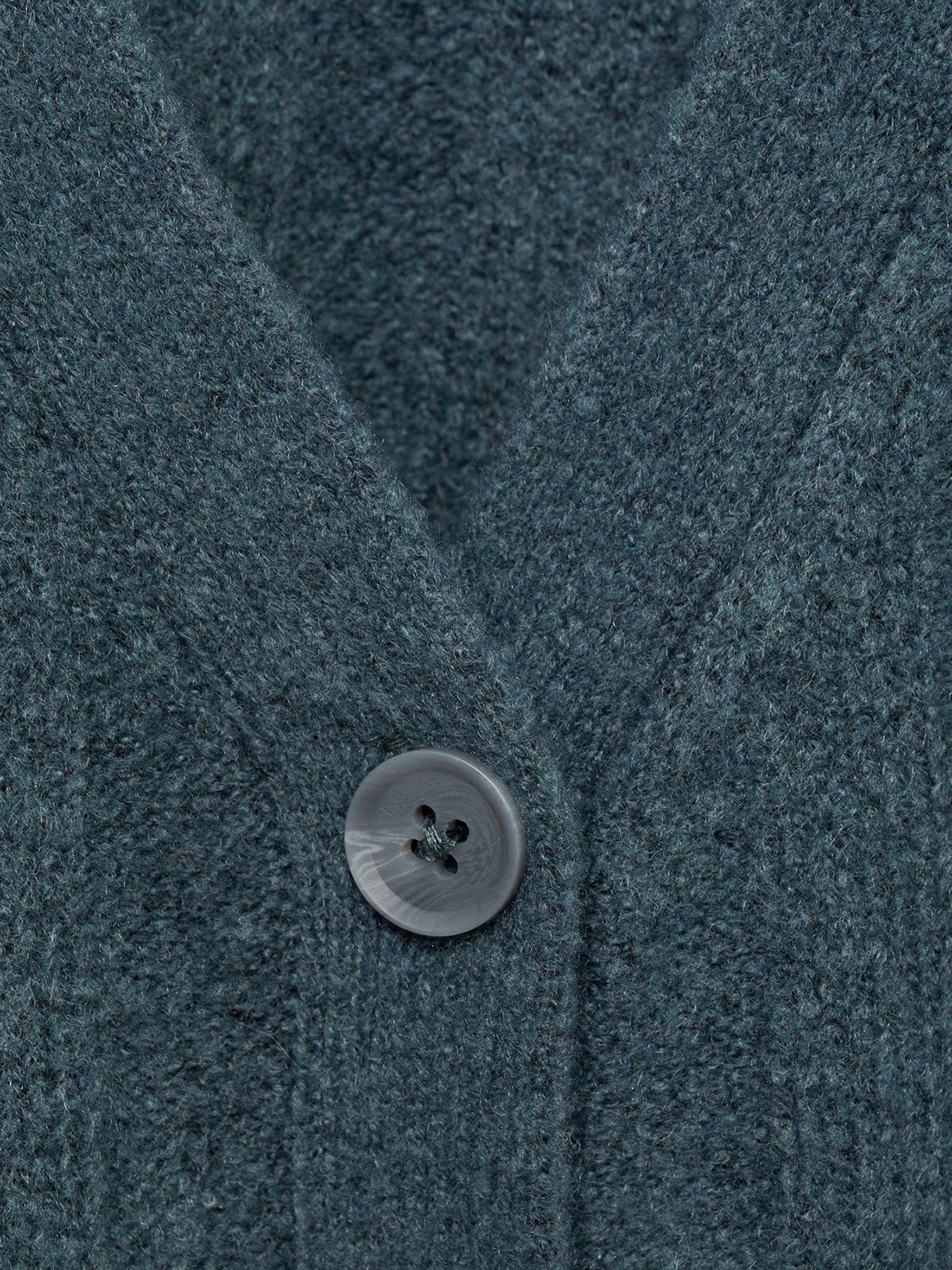 Image 5 of 5 of Mango Girls Co-ord Knitted Stripe Cardigan - Dark Blue