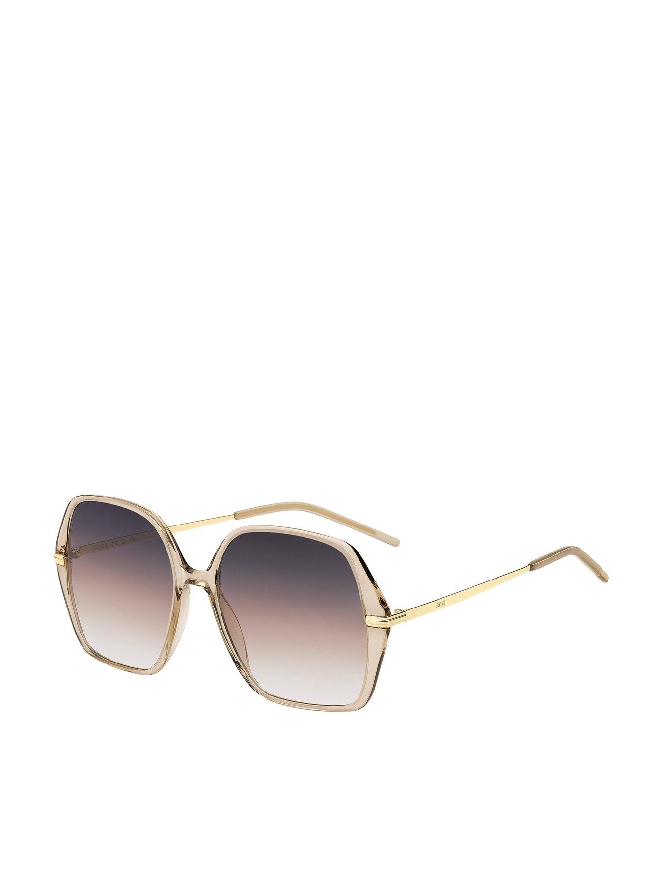 boss-large-square-metal-frame-sunglasses-beige