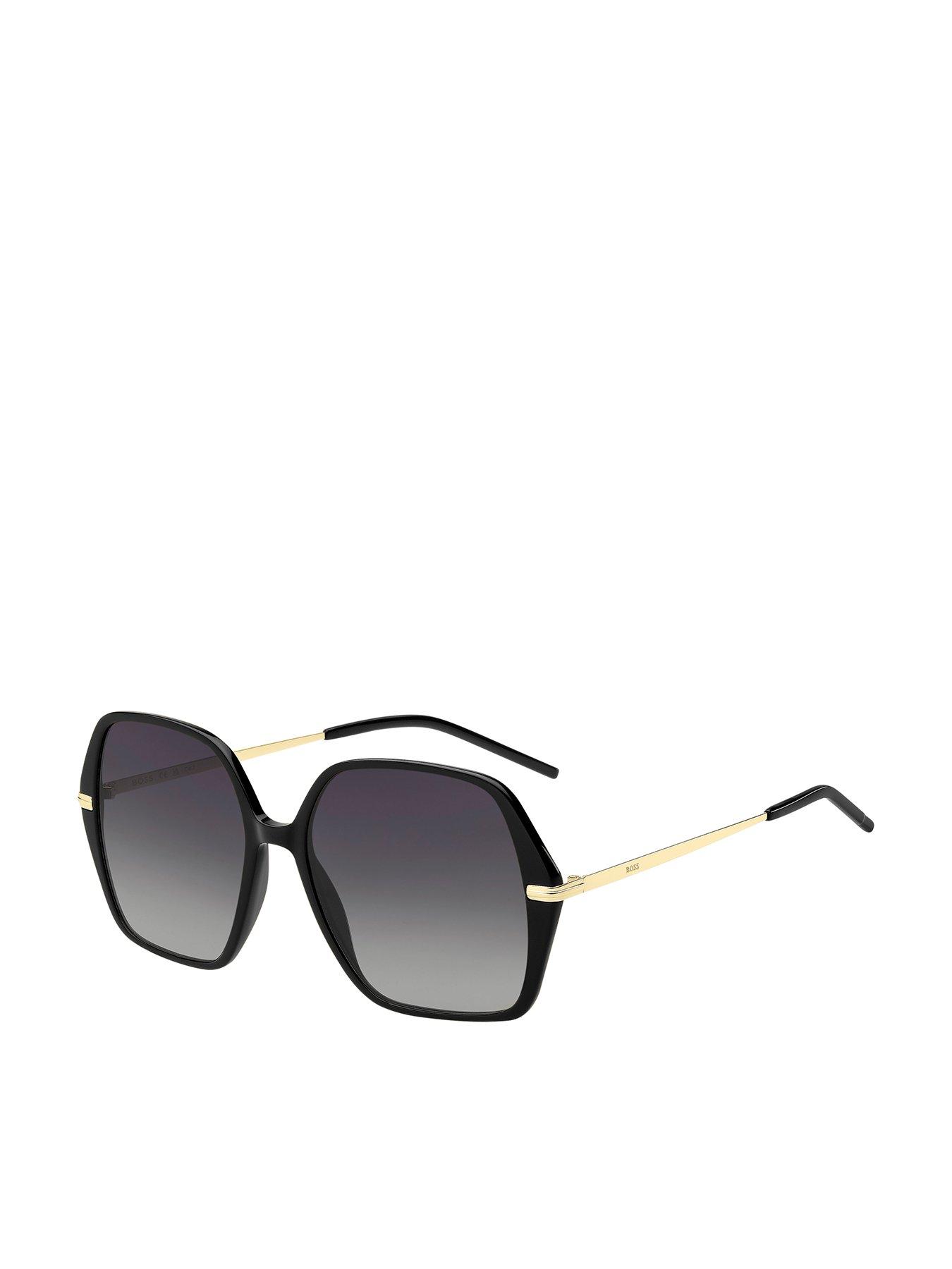 undefined Large Square Metal Frame Sunglasses - Black