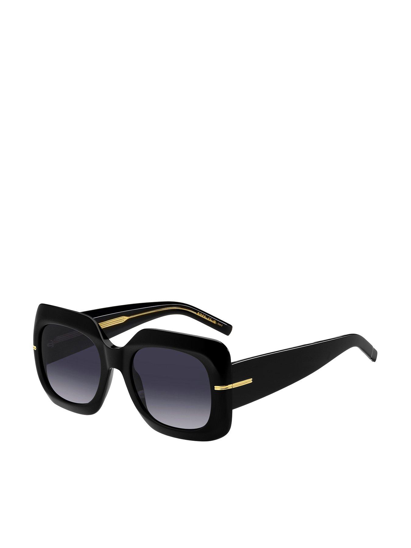 undefined Oversized Acetate Frame Sunglasses - Black