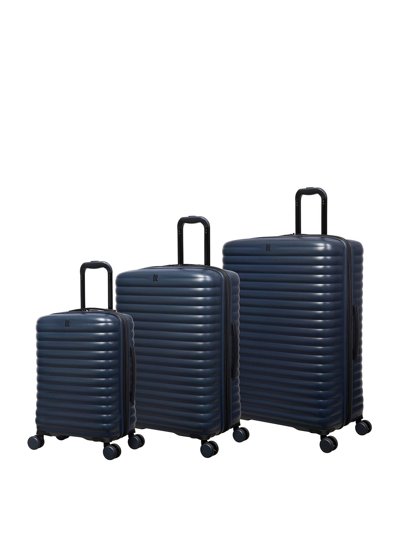 it-luggage-speedbump-navy-blue-3pc-suitcase-setfront