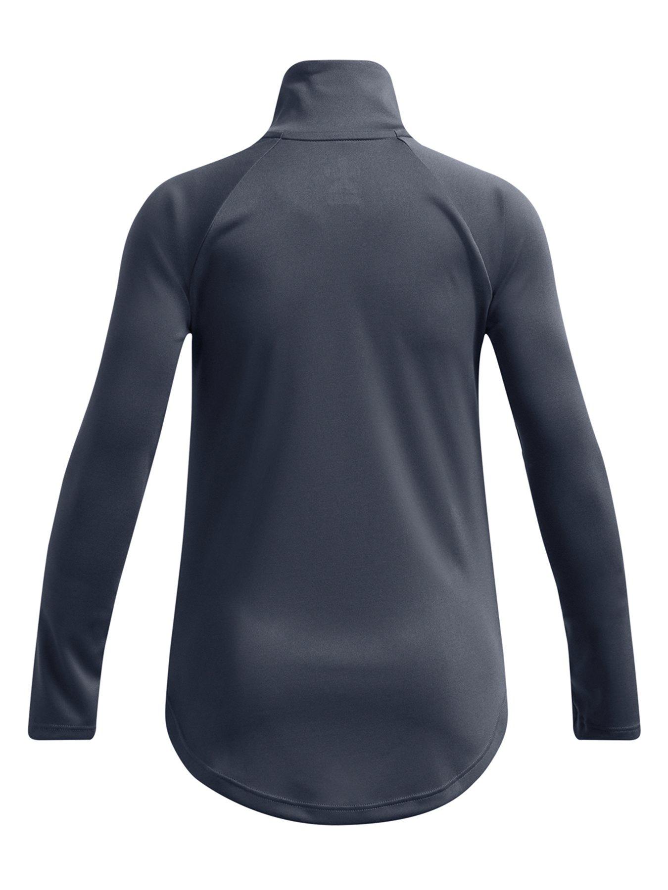 Image 2 of 2 of UNDER ARMOUR Junior Girls Training Tech Graphic 1/2 Zip Top - Downpour Gray/White