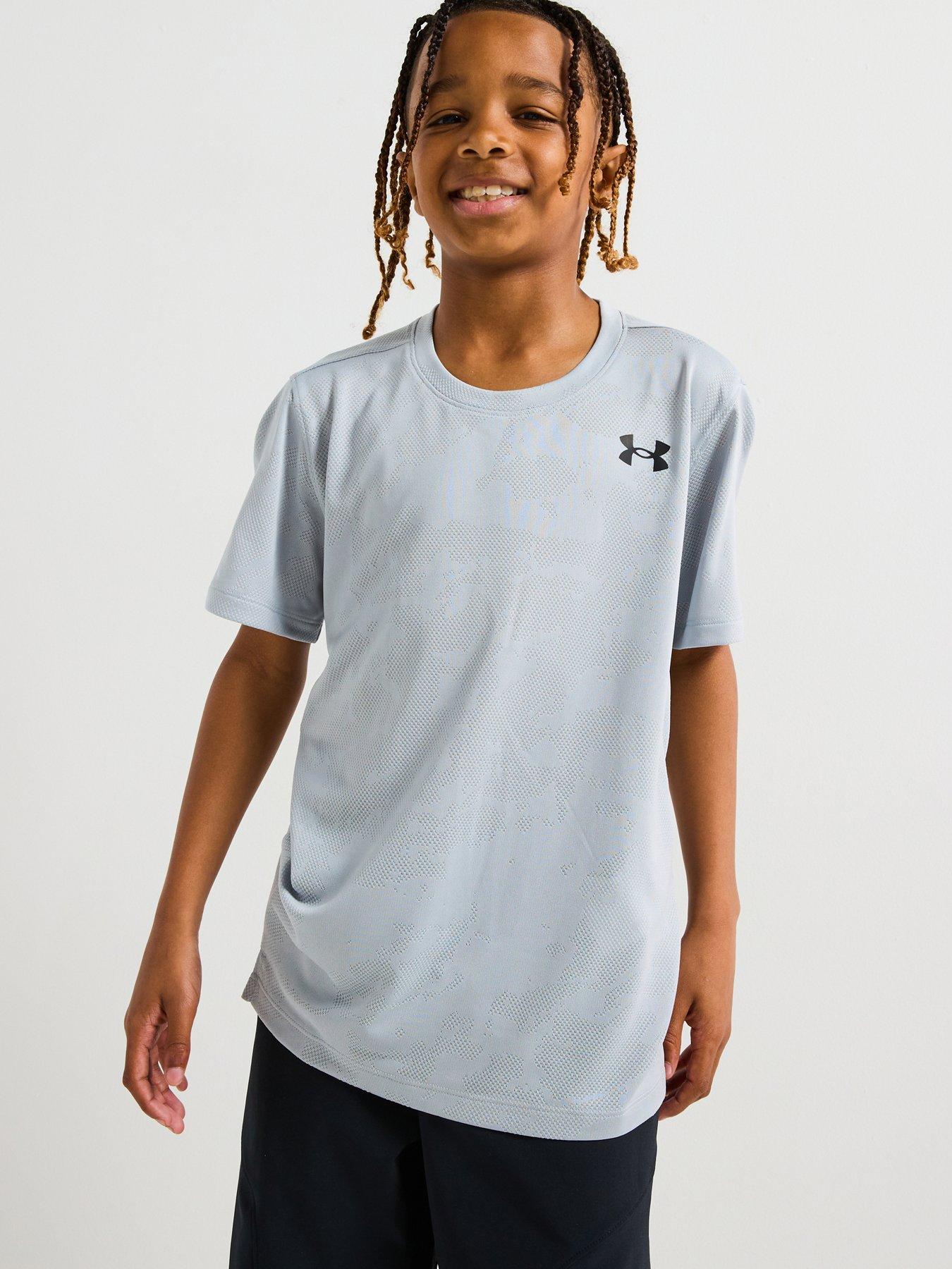 UNDER ARMOUR Junior Boys Training Tech Vent Jacquard T-Shirt - Grey