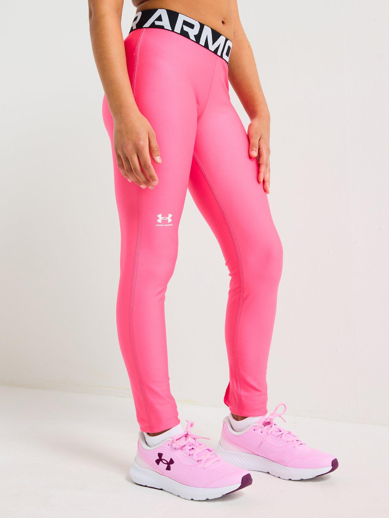 Image of UNDER ARMOUR Junior Girls Training Heatgear Tights - Pink