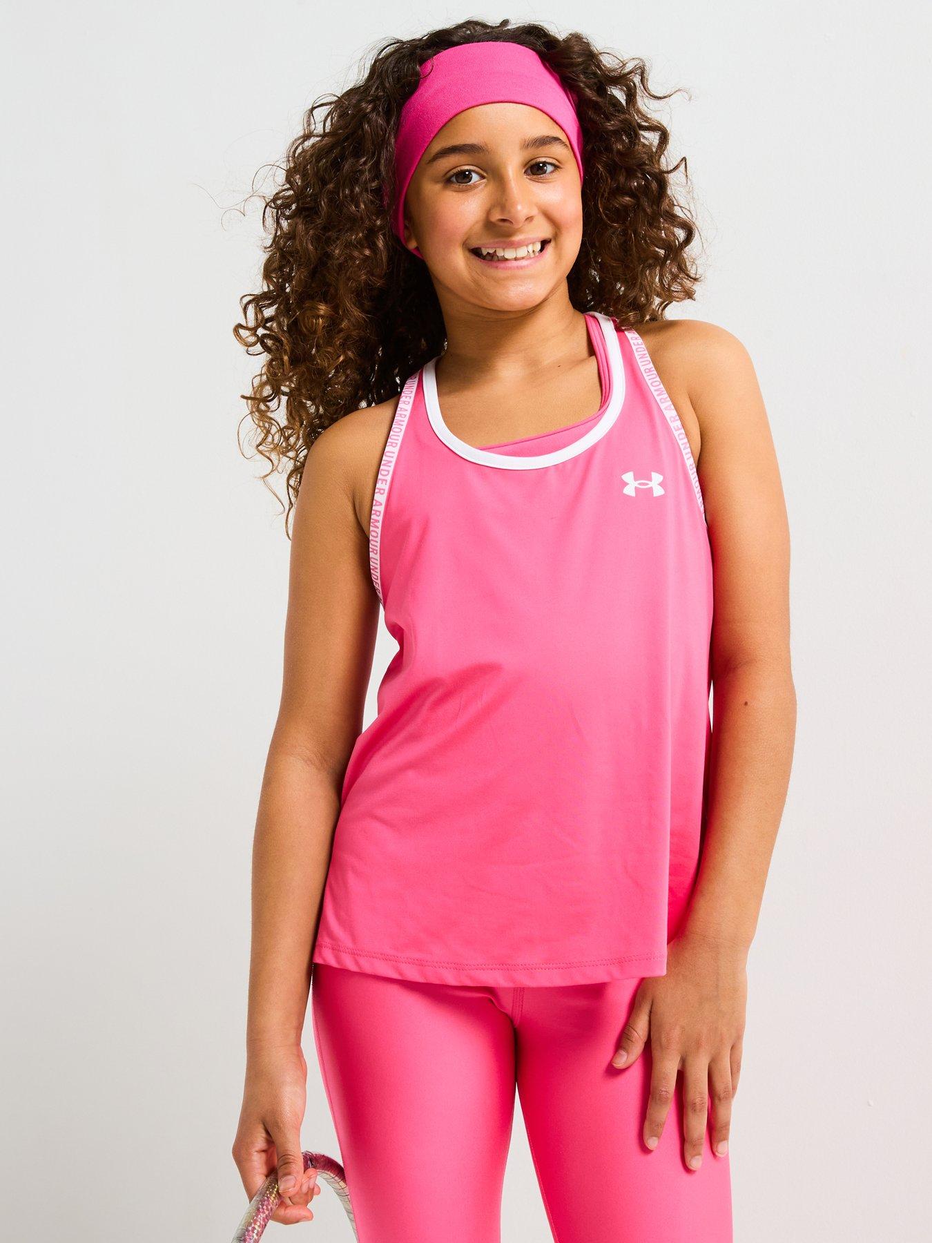 Image 1 of 6 of UNDER ARMOUR Junior Girls Training Tech Knockout Tank - Pink