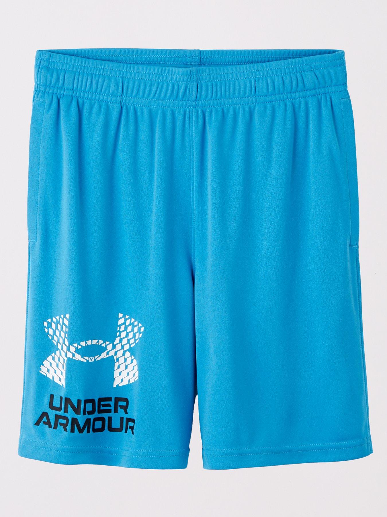 under-armour-junior-boys-training-tech-logo-shorts-blue