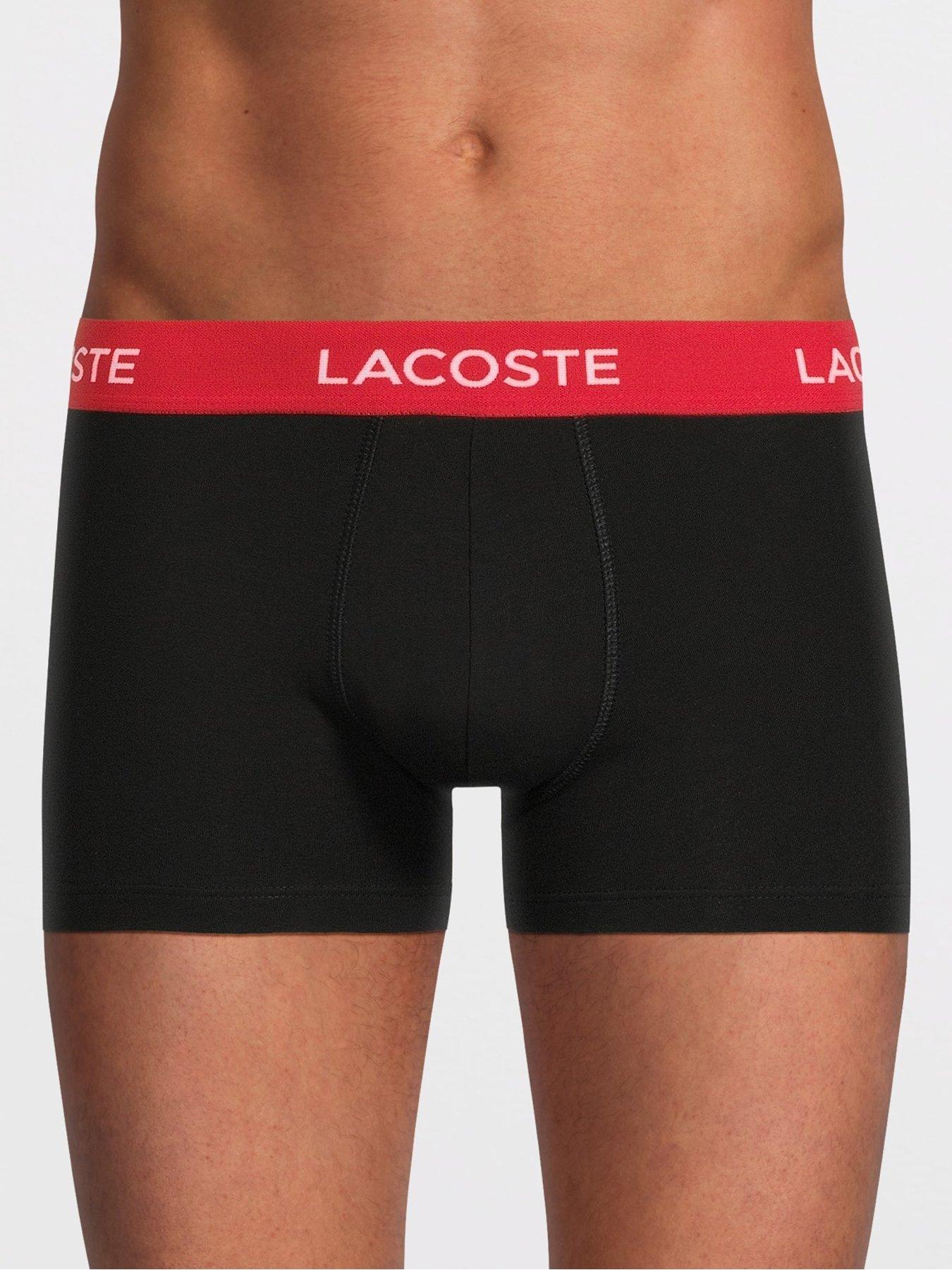 Image 2 of 3 of Lacoste 5-Pack Stretch Cotton Logo Waist Boxer Briefs - Black