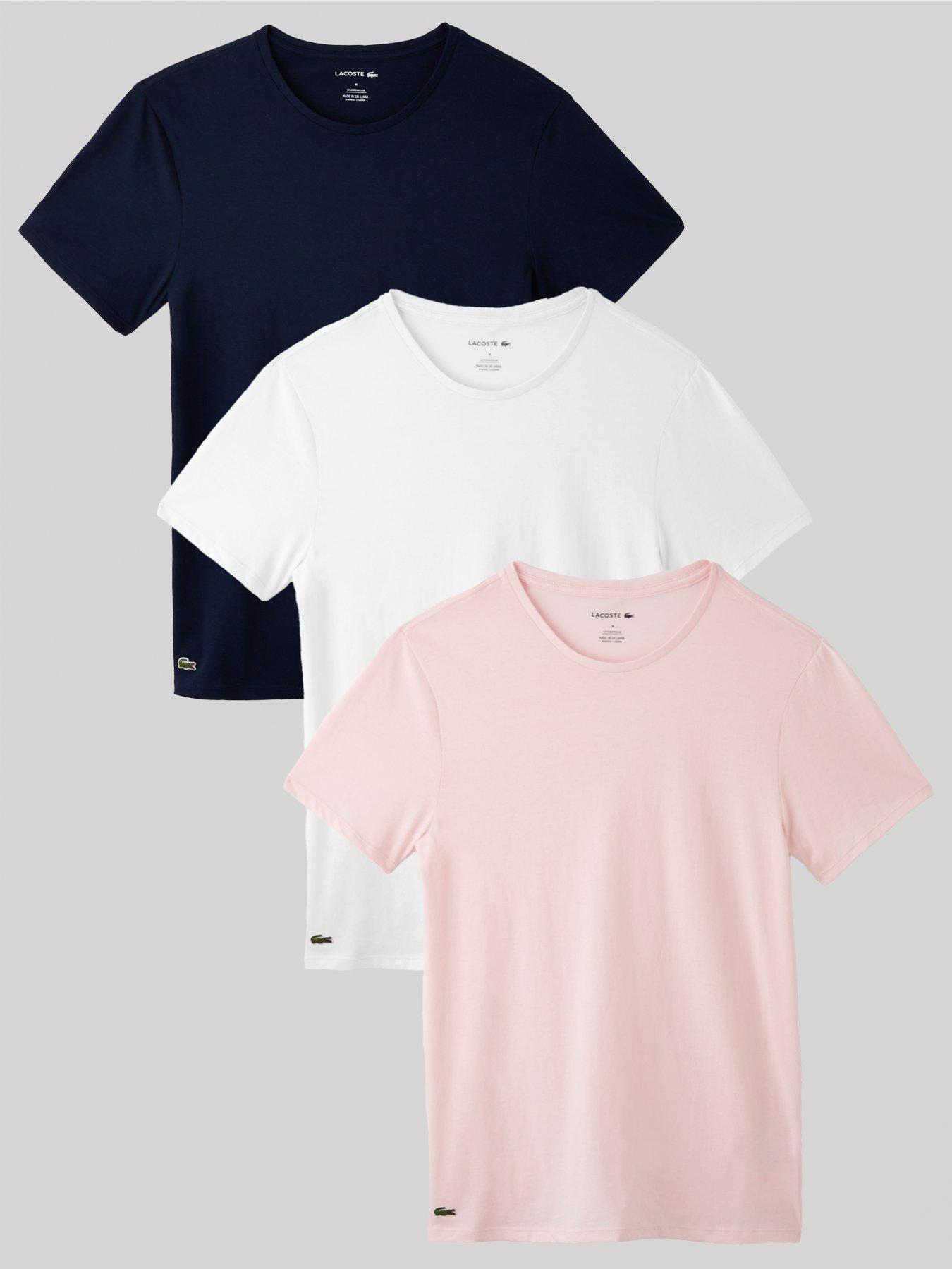 Image 1 of 5 of Lacoste 3-Pack Cotton Jersey Loungewear T-Shirt - Multi