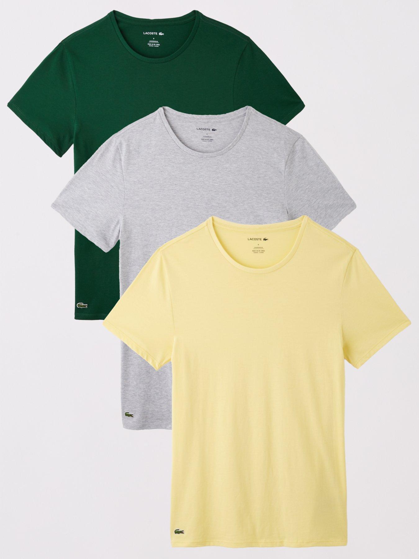 Image 1 of 5 of Lacoste 3-Pack Cotton Jersey Loungewear T-Shirt - Multi