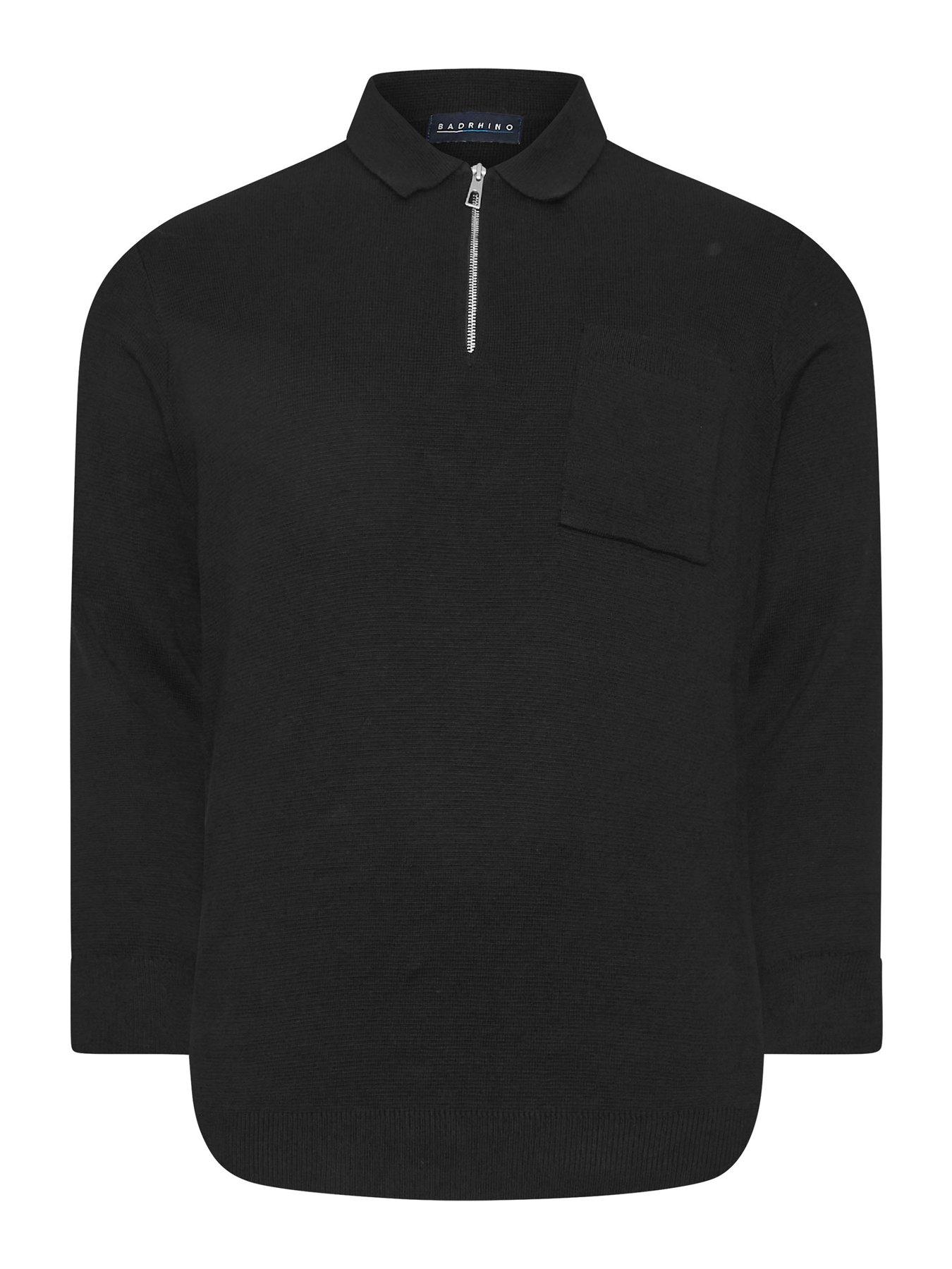 badrhino-milano-half-zip-pocket-knitted-jumper-blackback