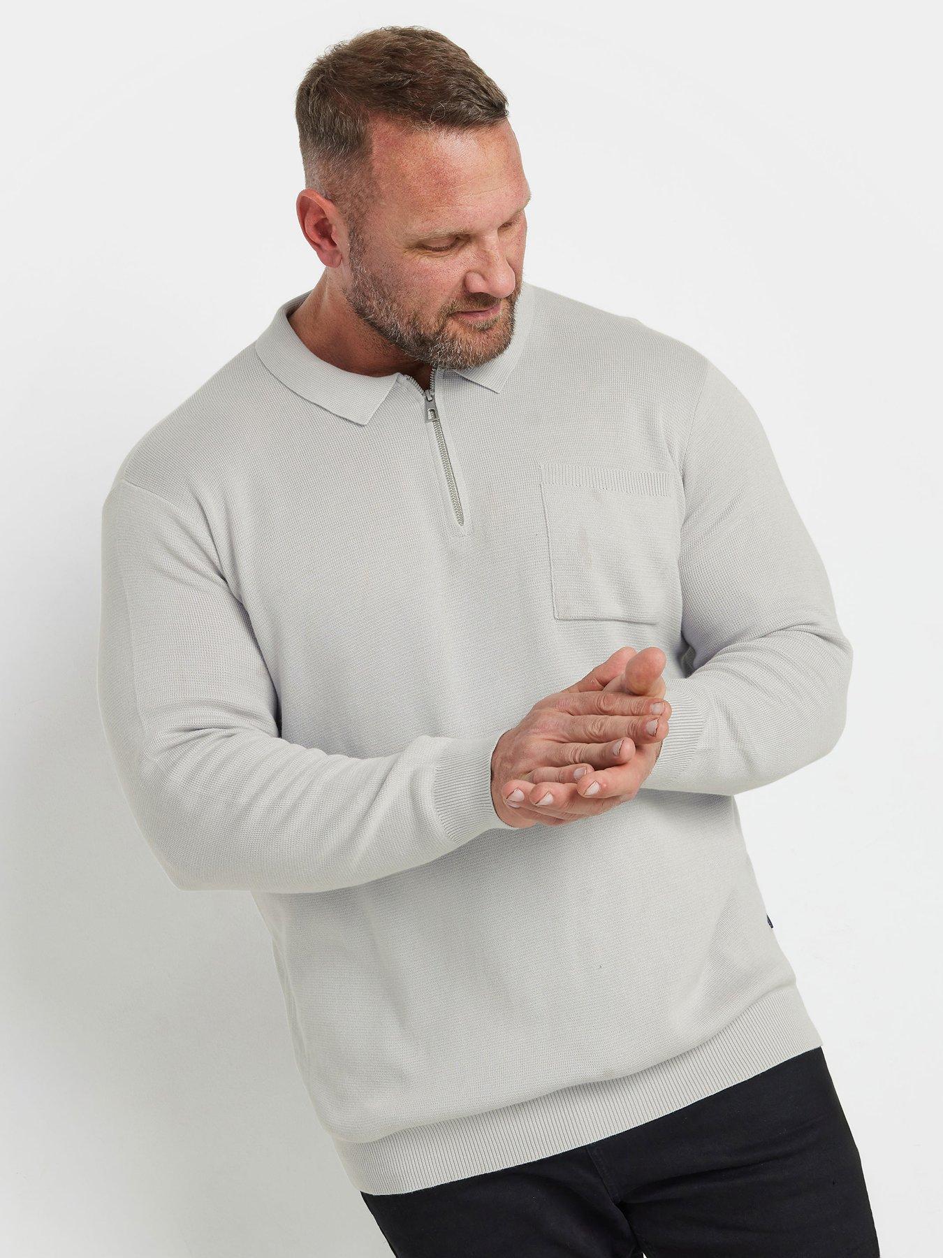 Image 1 of 1 of BadRhino Milano Half Zip Pocket Knitted Jumper - Grey