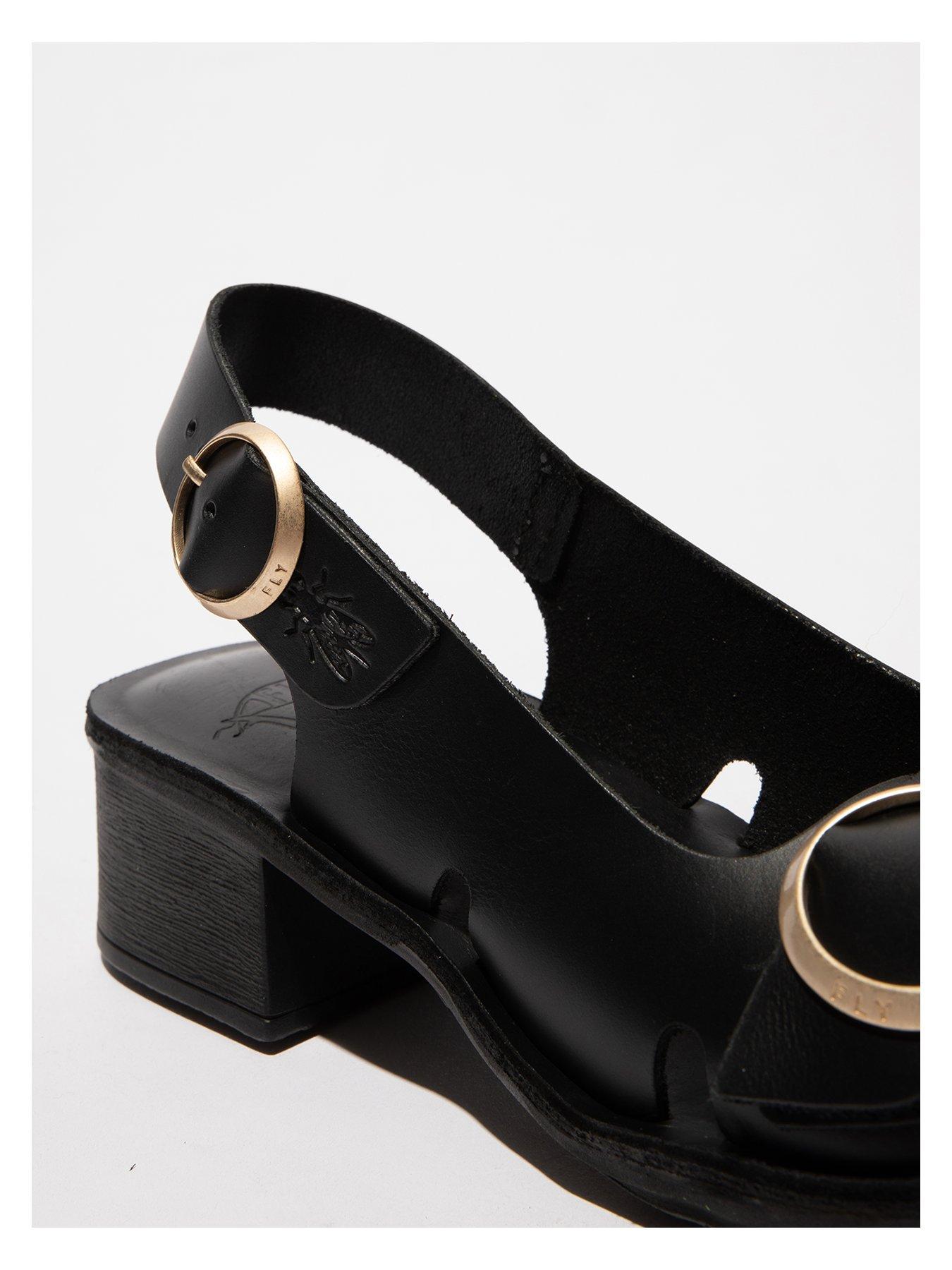 Image 4 of 4 of Fly London Edov Buckle Heeled Sandal - Black