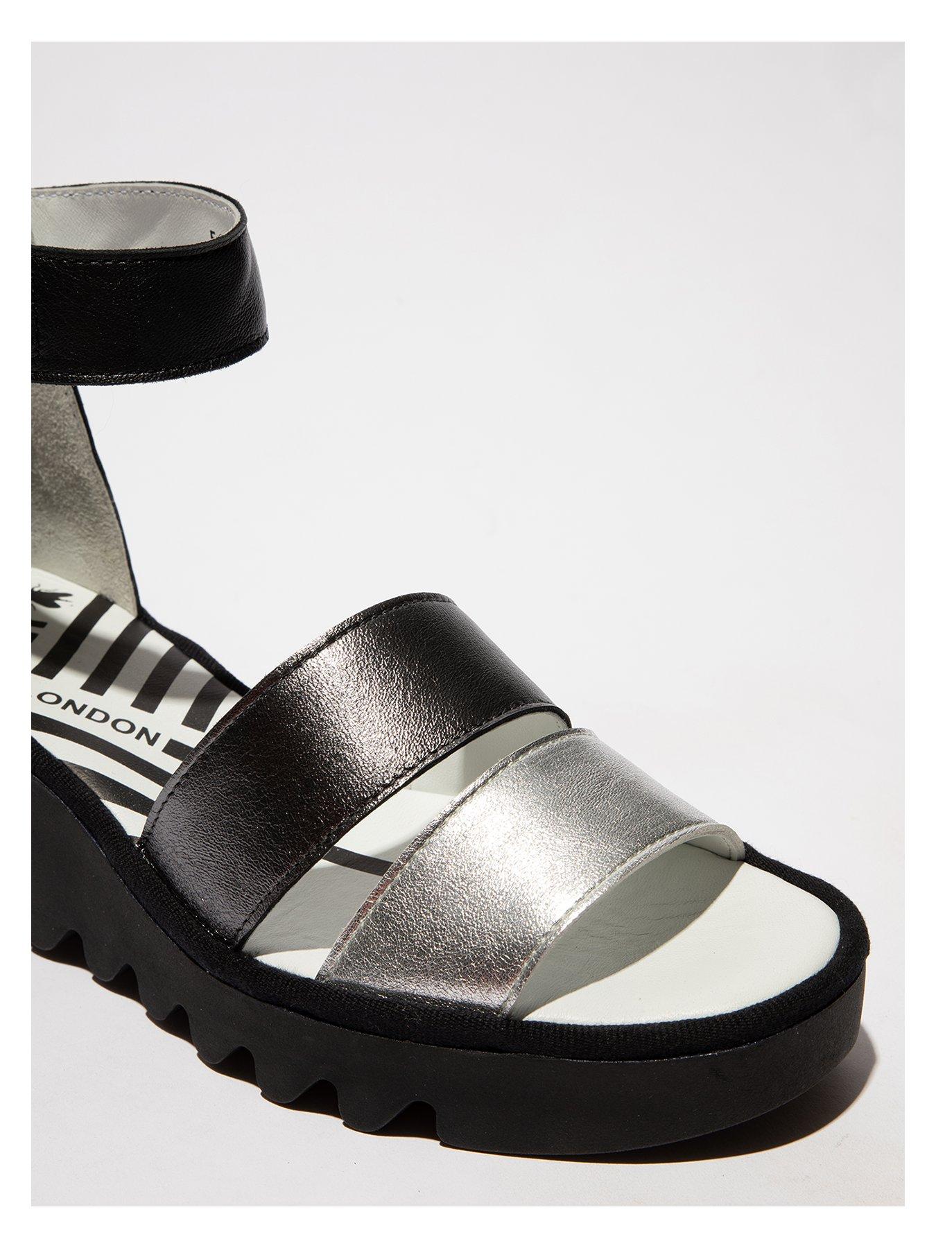 Image 4 of 4 of Fly London Bono Low Wedge Sandal - Black