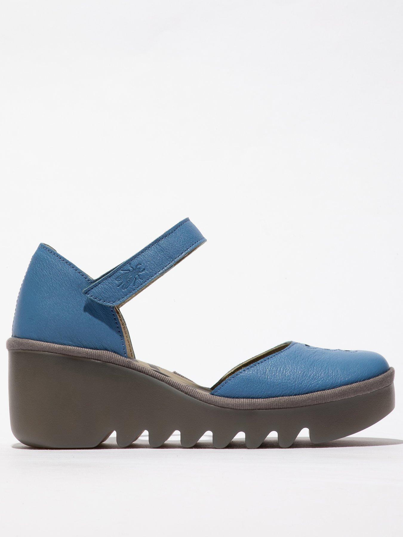 Image 1 of 4 of Fly London Biso Round Toe Wedge Shoe - Blue