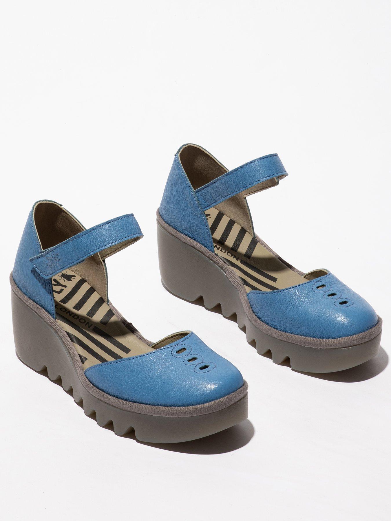 Image 2 of 4 of Fly London Biso Round Toe Wedge Shoe - Blue
