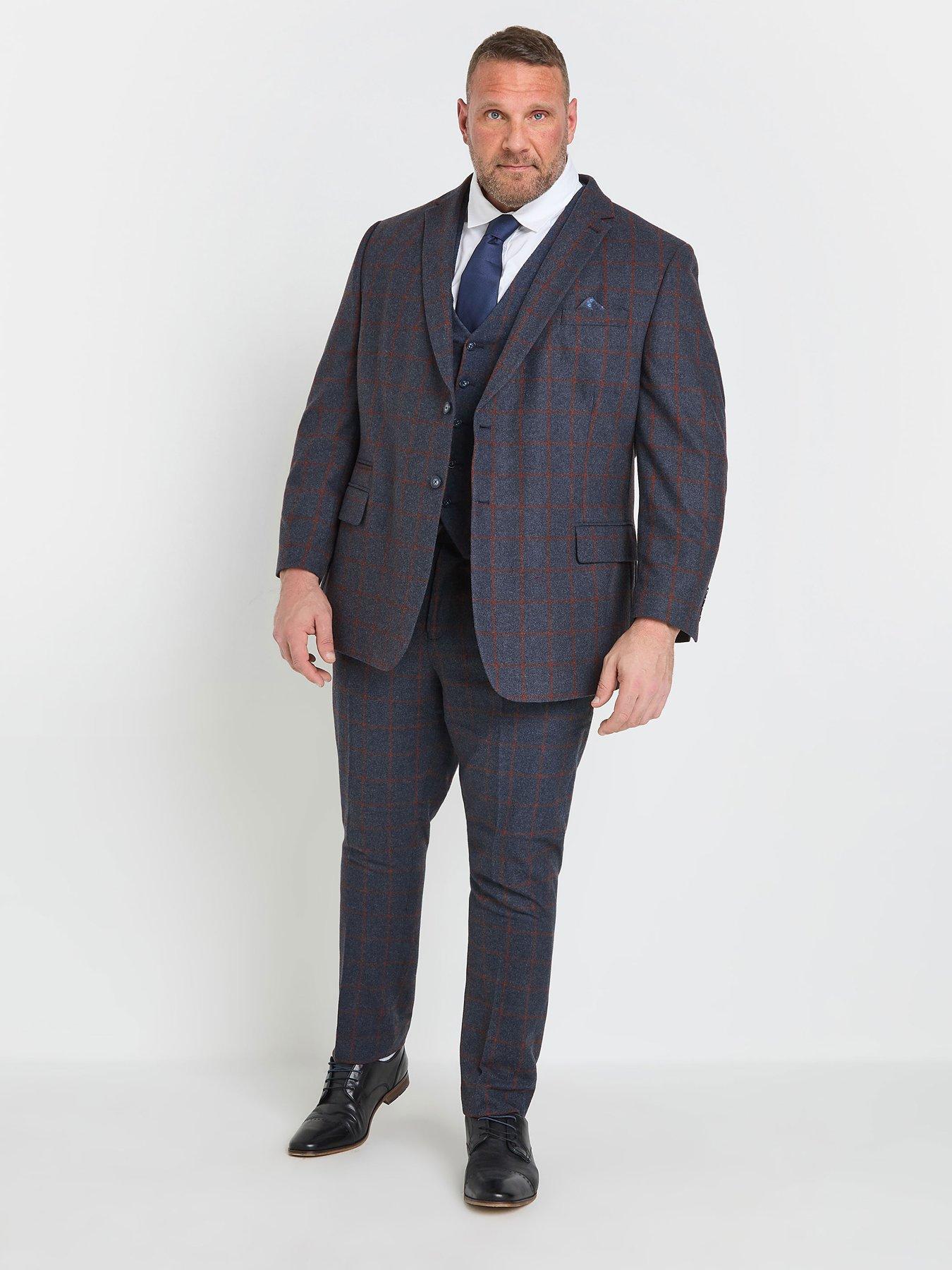 Image 3 of 3 of BadRhino Checked Suit Jacket Regular - Blue