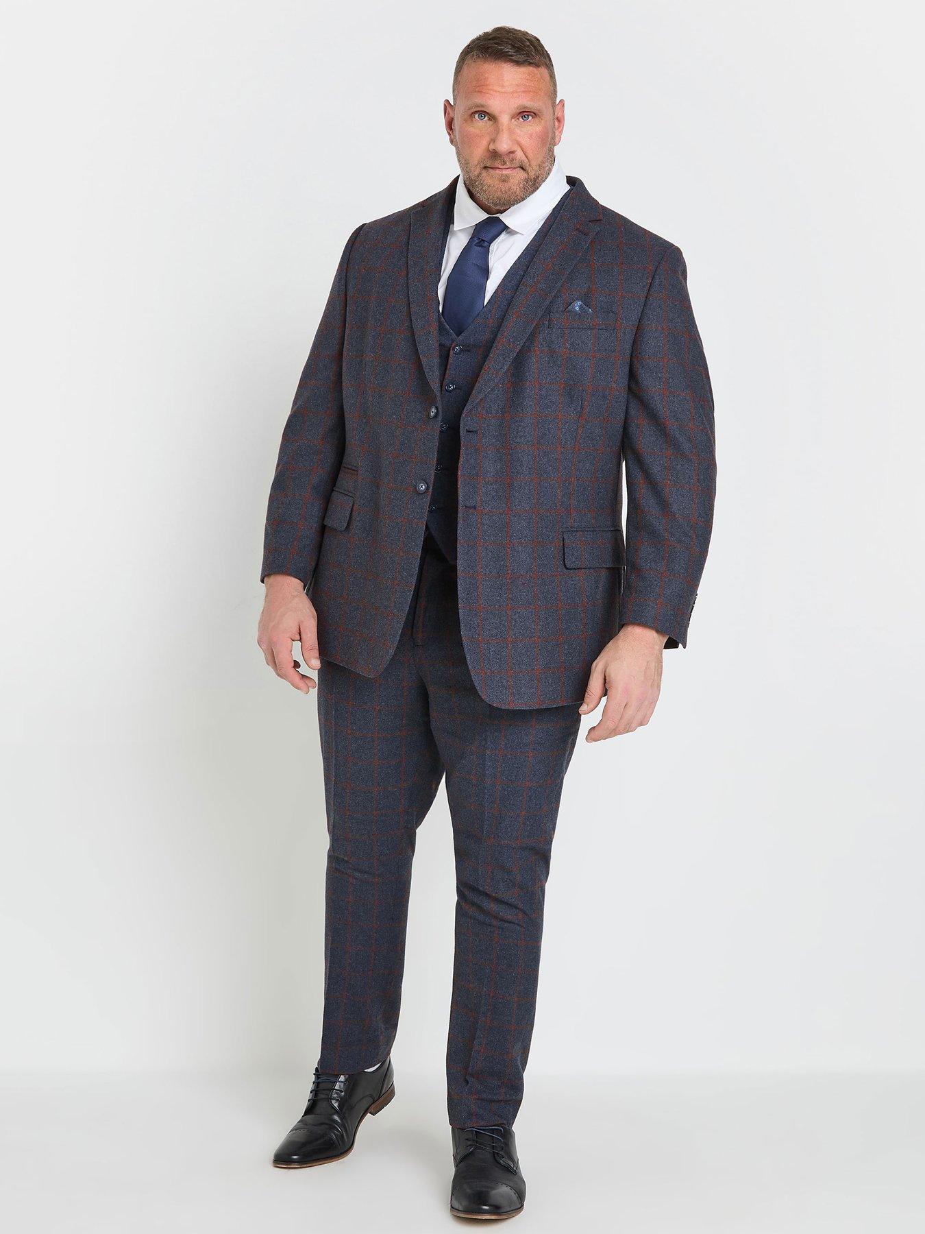 badrhino-long-checked-suit-jacket-blueback