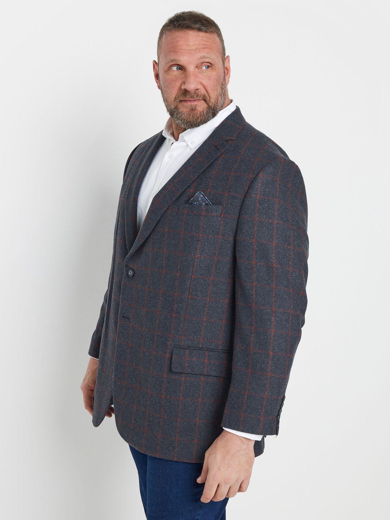 badrhino-long-checked-suit-jacket-blueoutfit