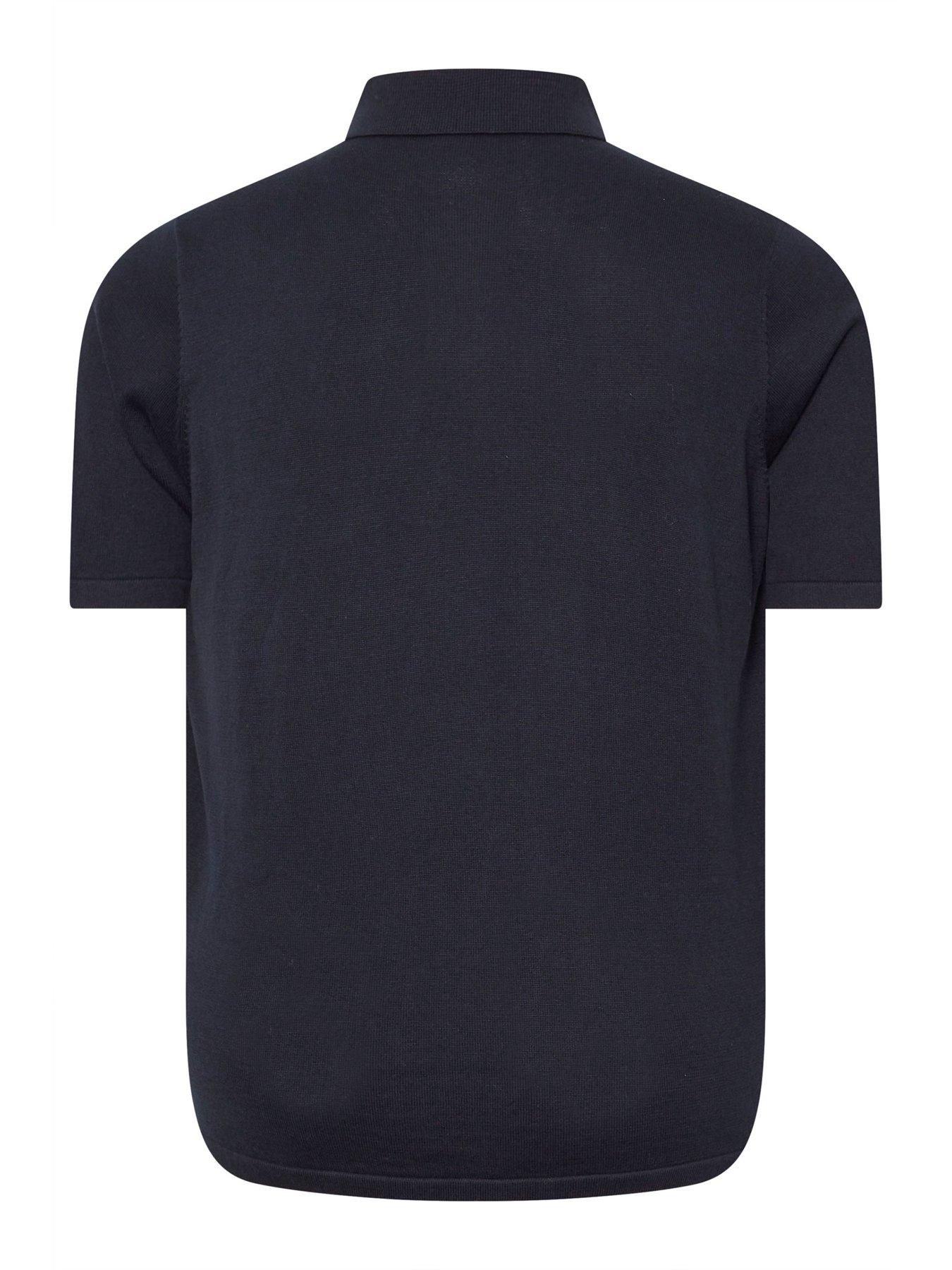 Image 2 of 3 of BadRhino Short Sleeve Knitted Polo Shirt - Blue