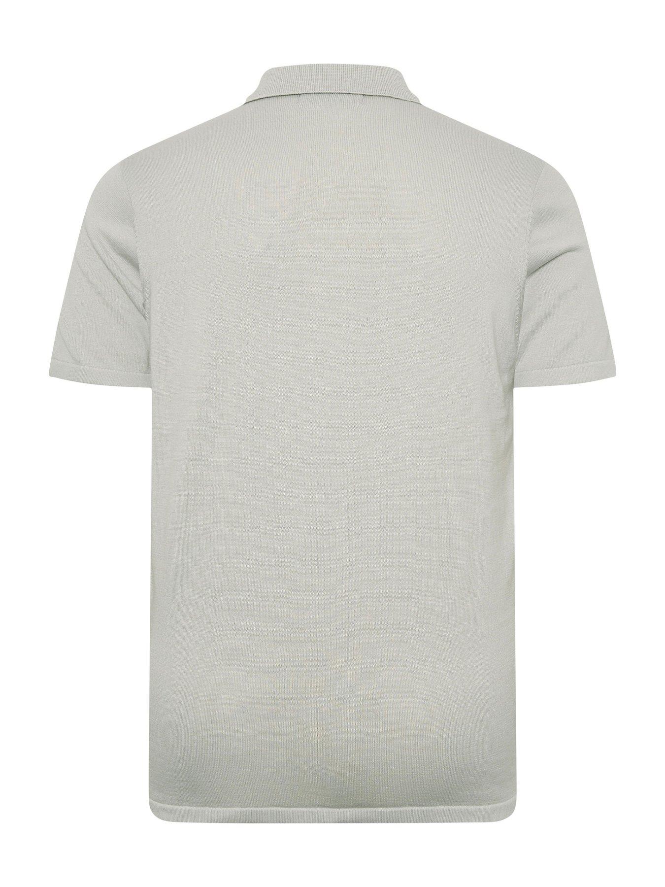 badrhino-short-sleeve-knitted-zip-polo-shirt-greystillFront
