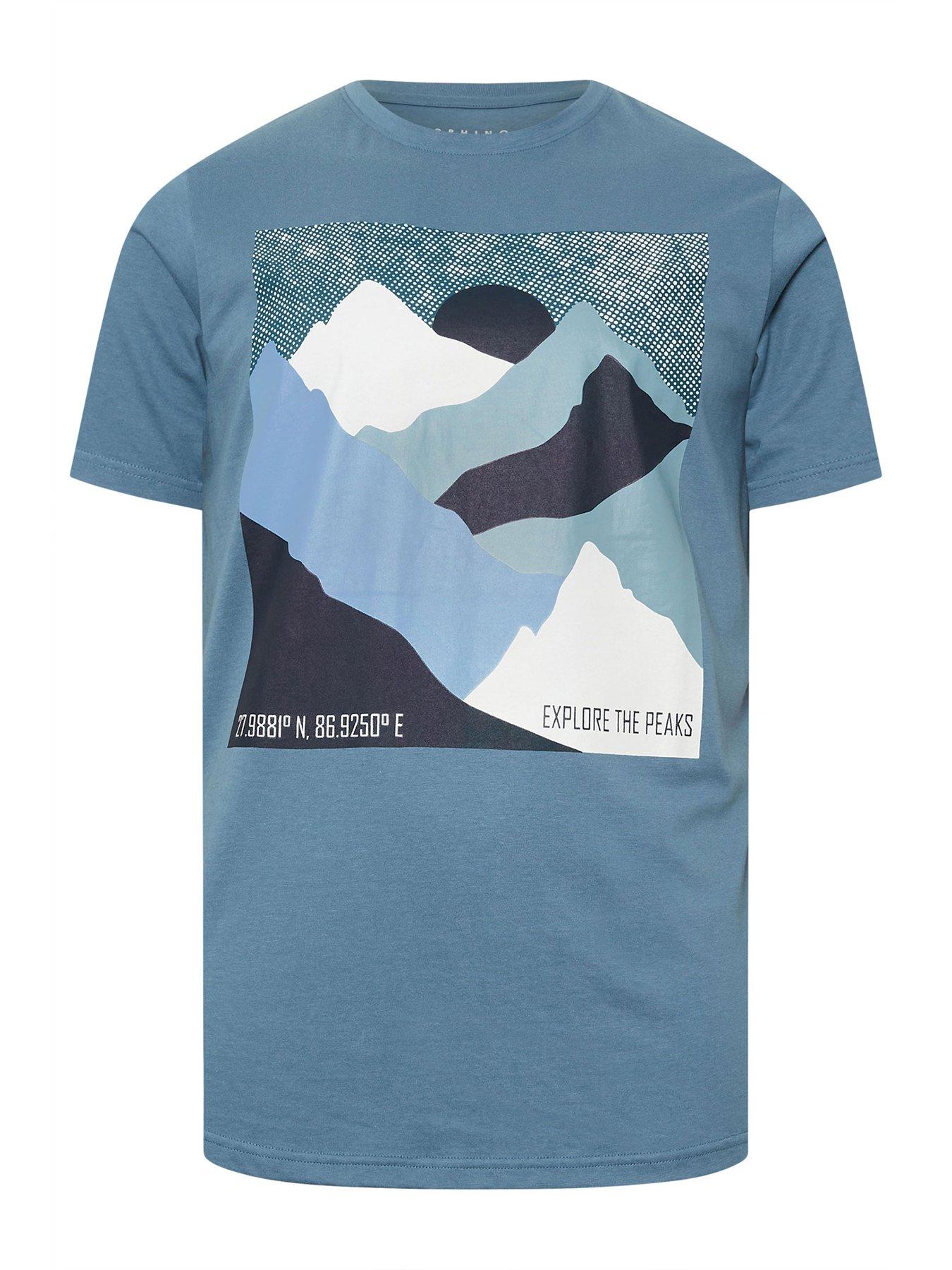 Image 3 of 3 of BadRhino Abstract Mountain T-shirt - Blue