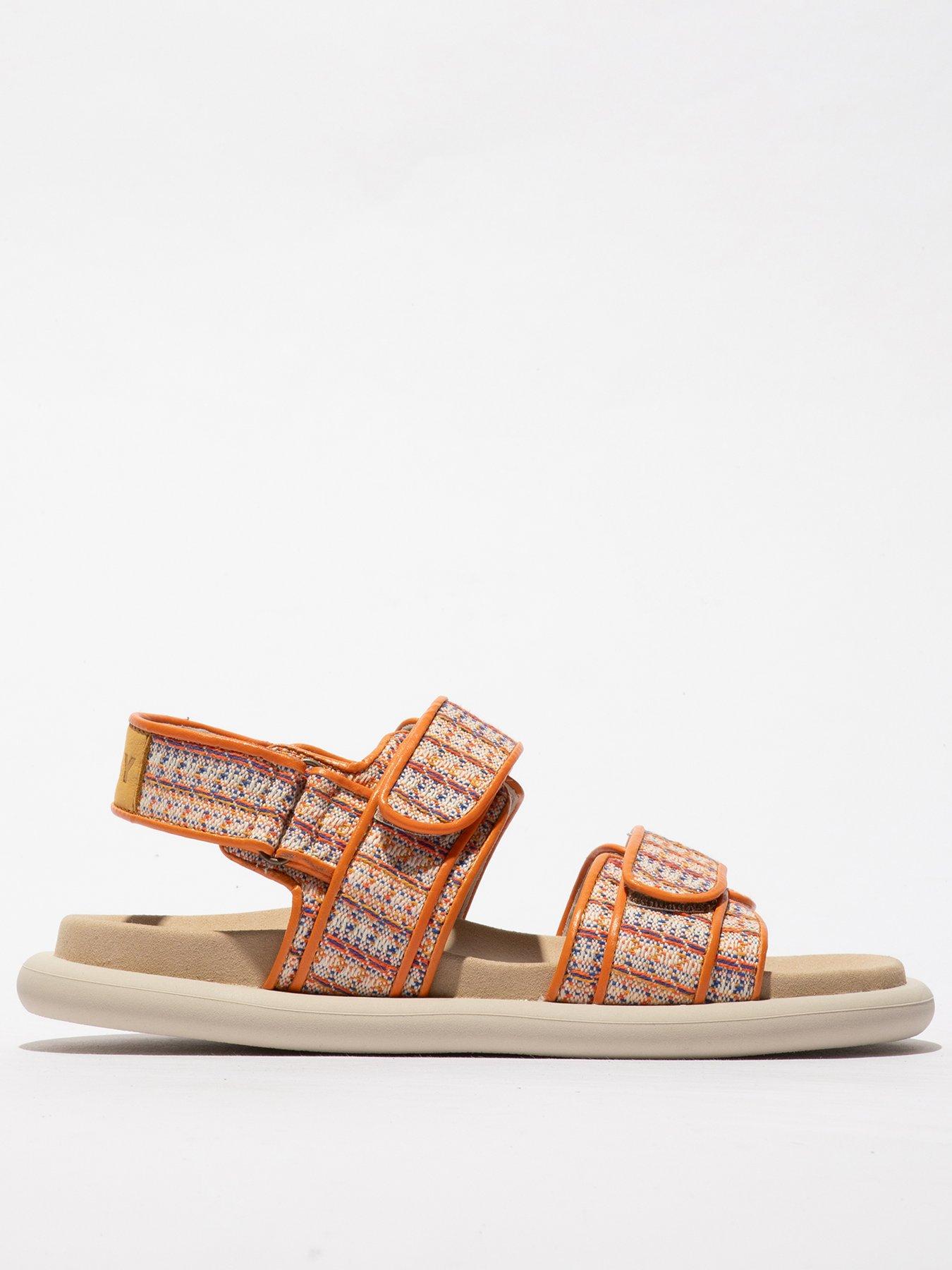 Fly London Paav Velcro Strap Sandal - Orange