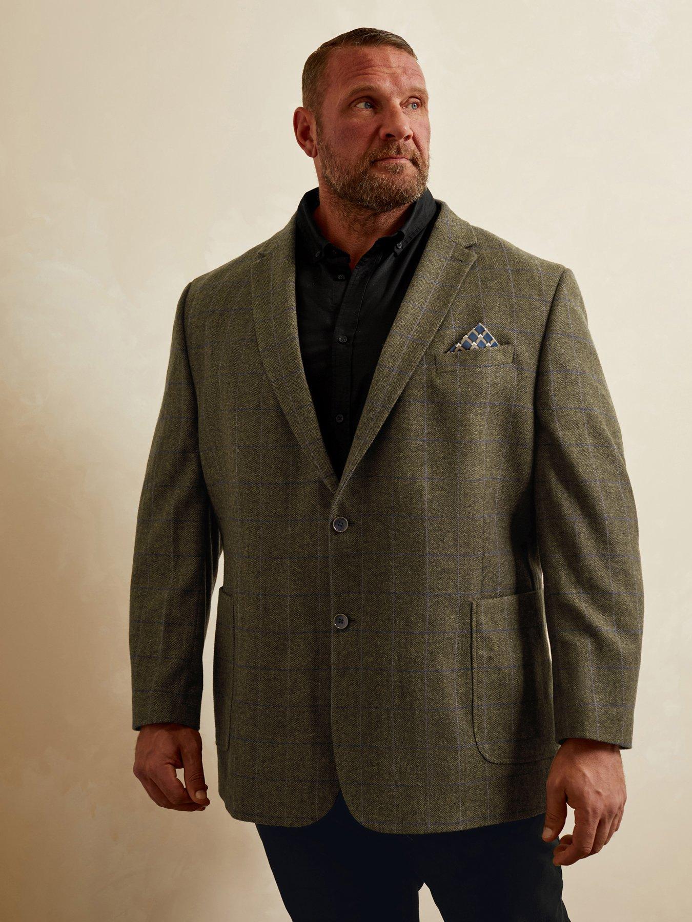 badrhino-checked-suit-jacket-short-brown