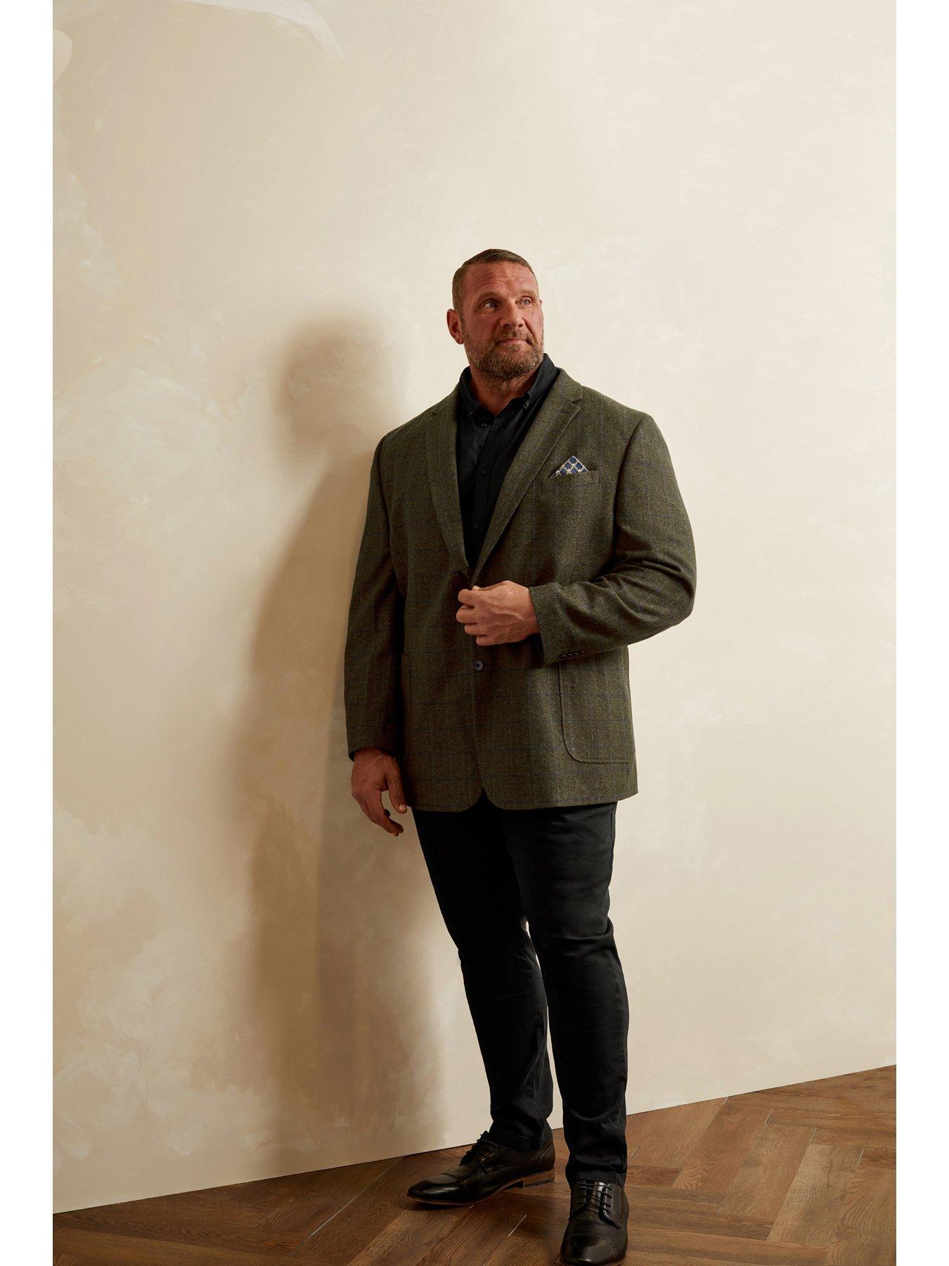 Image 2 of 3 of BadRhino Checked Suit Jacket Regular - Brown