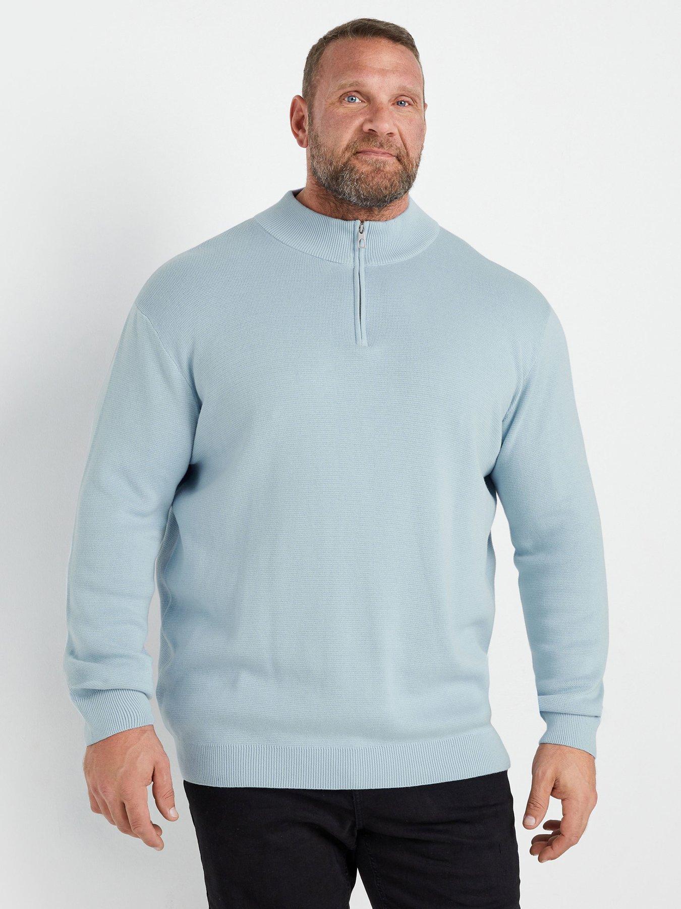 undefined Milano Quarter Zip Knitted Jumper - Blue
