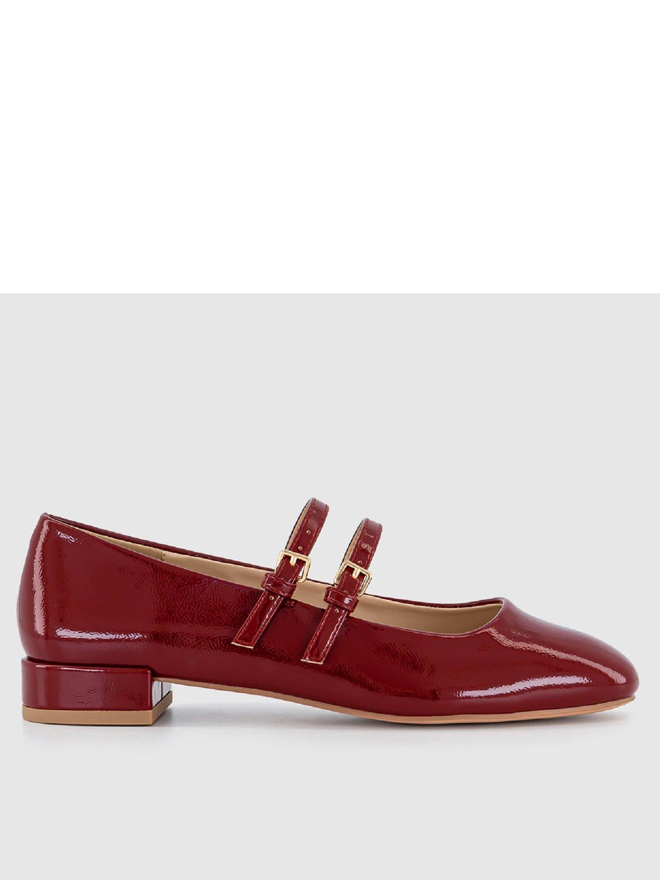 undefined Frances Two Strap Mary Jane Shoe - Red Patent