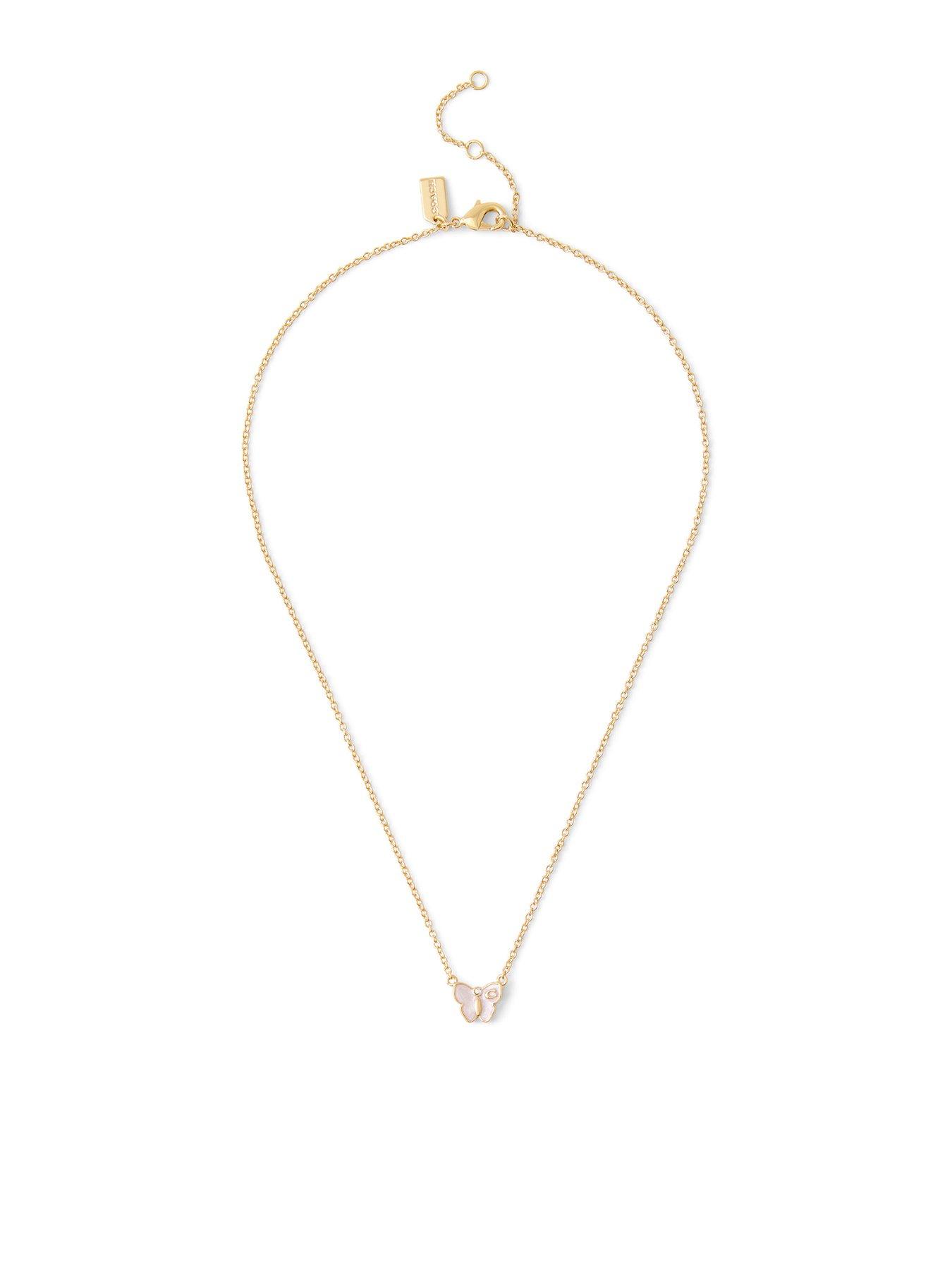 undefined Signature Butterfly Pendant Necklace - White