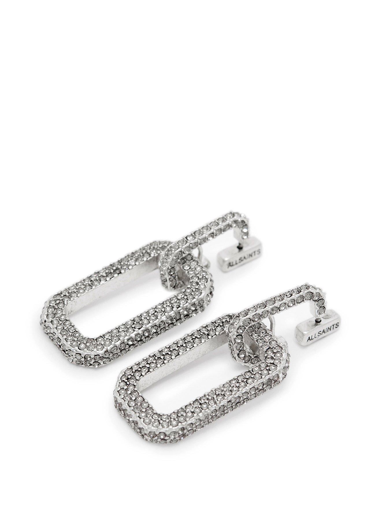 allsaints-pave-link-drop-earringsback