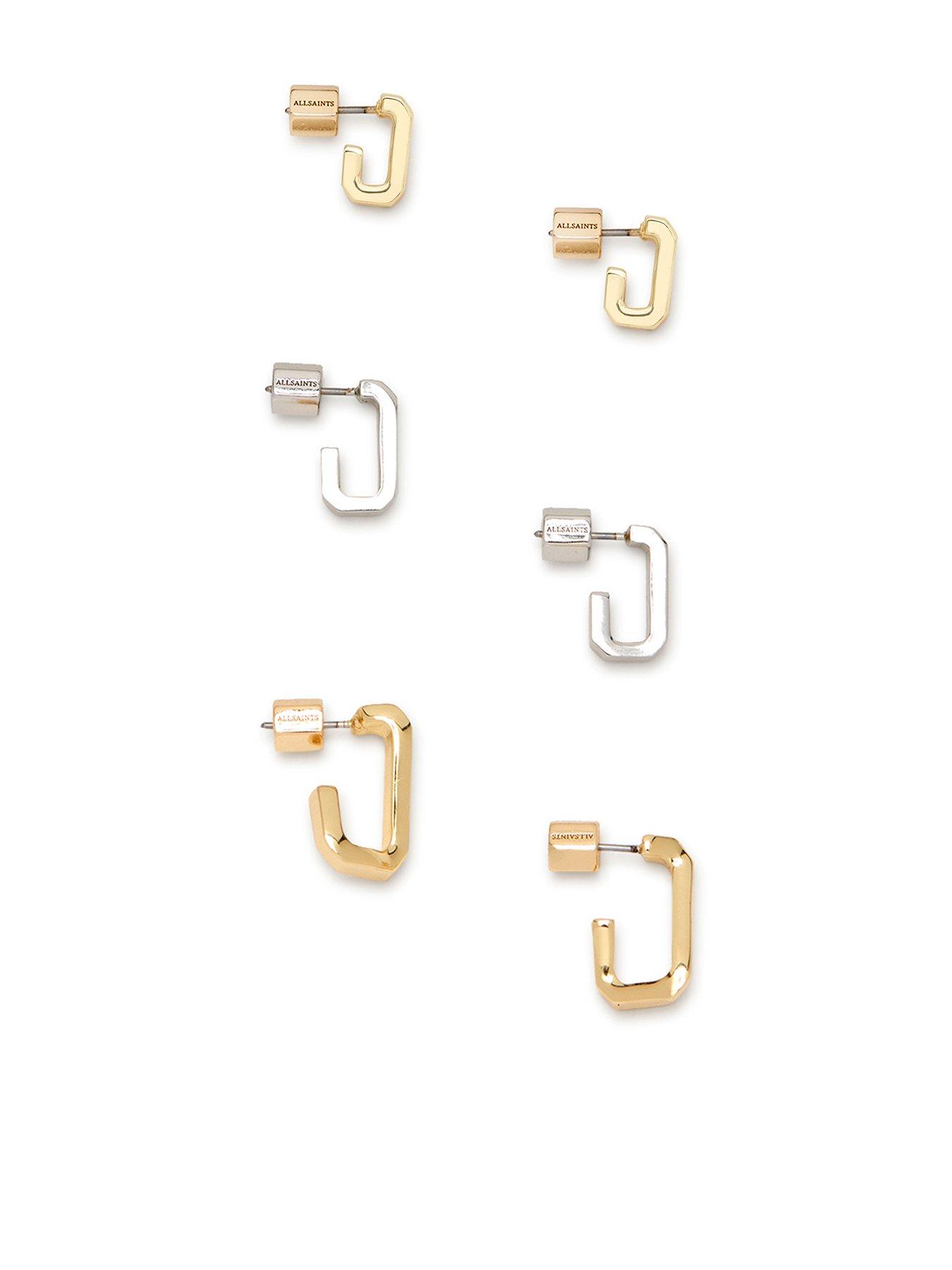 allsaints-signature-hexagon-link-earring-set