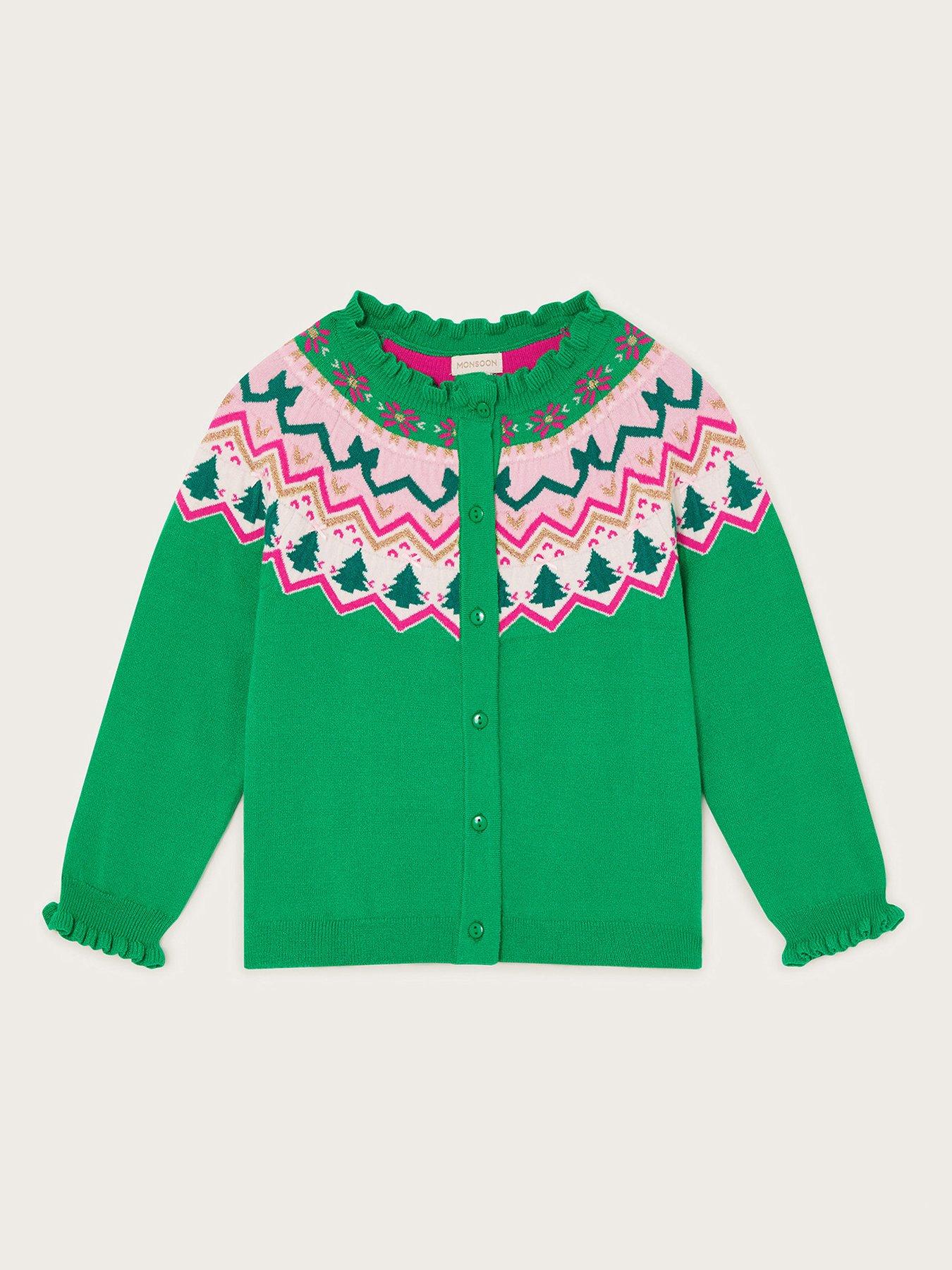 monsoon-girls-christmas-fairisle-cardigan-green