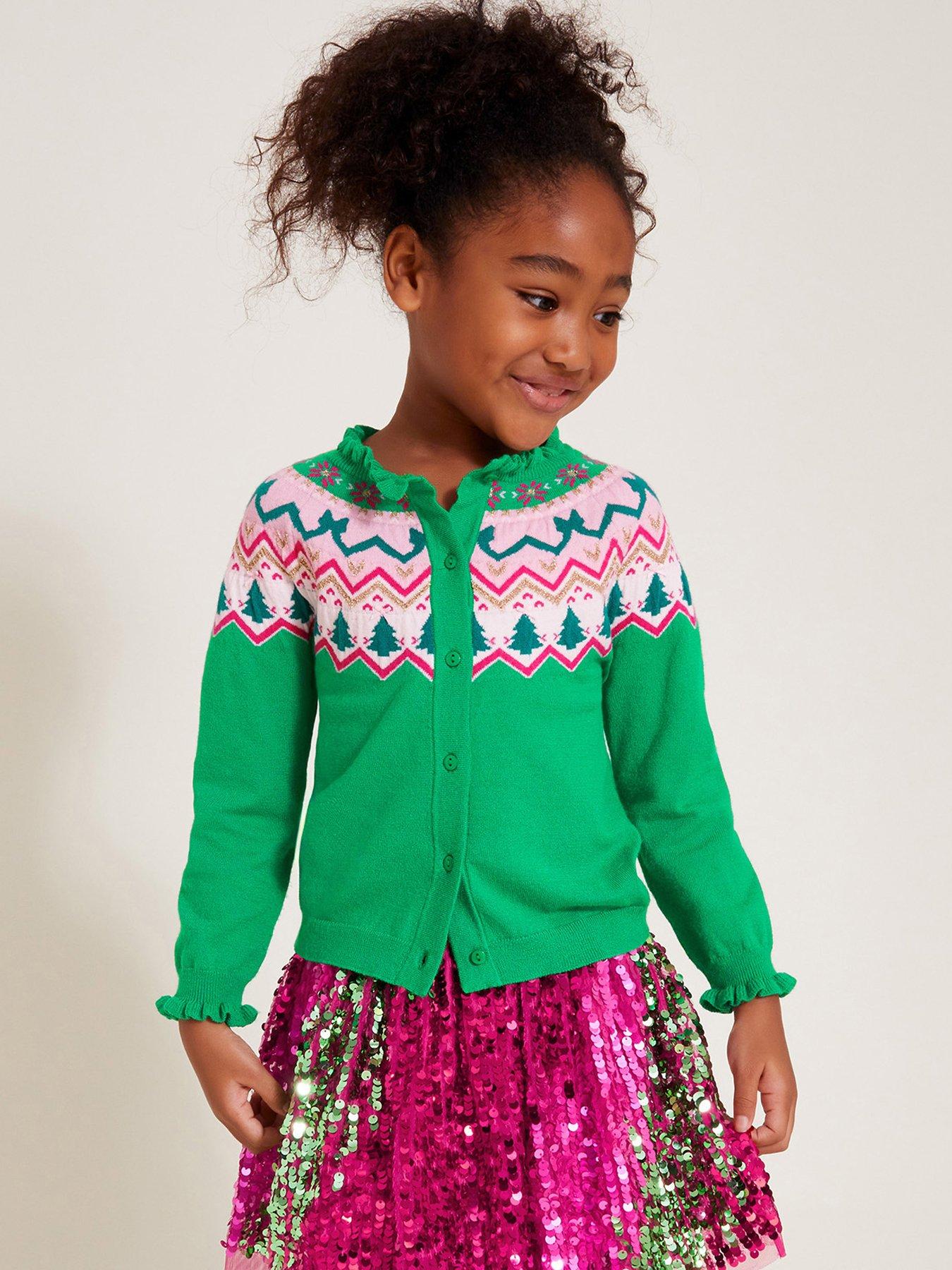 monsoon-girls-christmas-fairisle-cardigan-greenstillFront