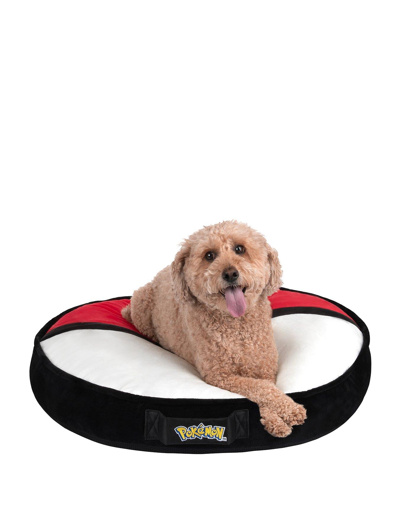 undefined Poké Ball Pillow Pet Bed - 30-Inch Pet Bed with Machine Washable Removable Cover and Grip Dots