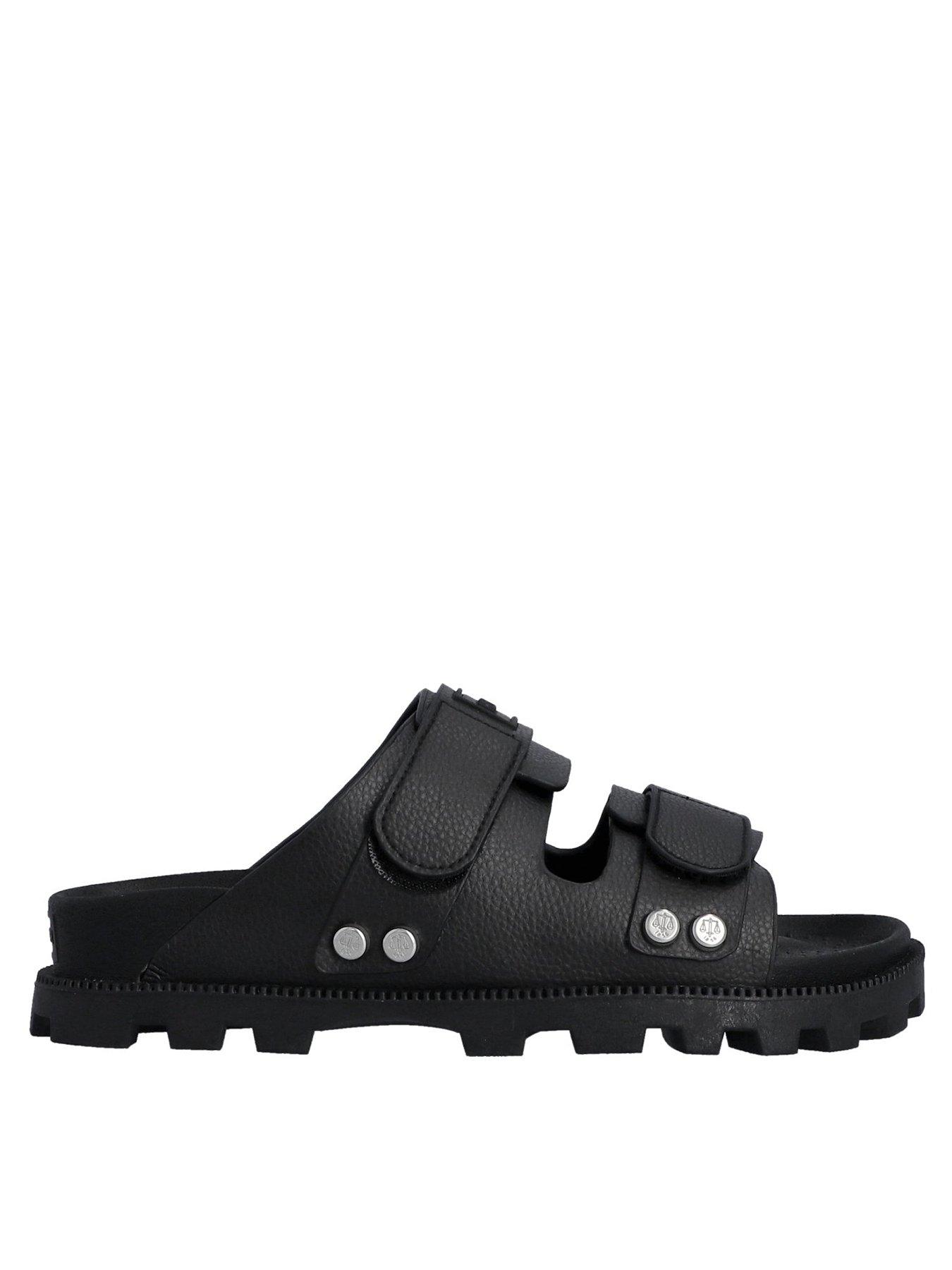 Image 3 of 3 of Hunter Vegan Synthetic Leather Sandals - Black
