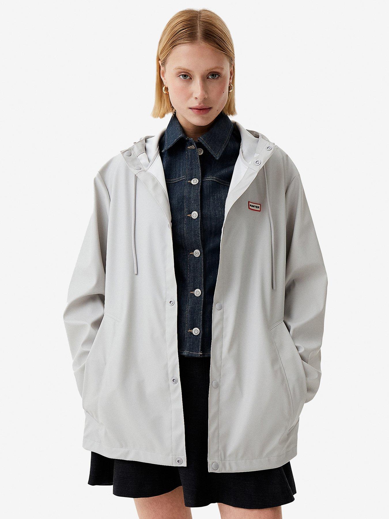 Hunter Izzy Pu Hooded Jacket - Grey