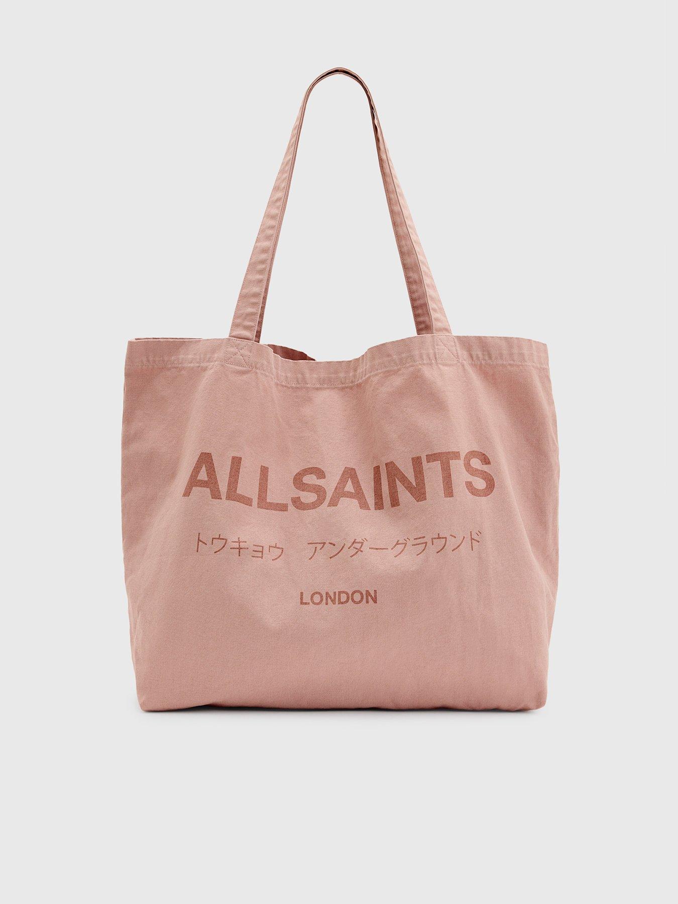 allsaints-underground-logo-printed-tote-bag-pinkfront
