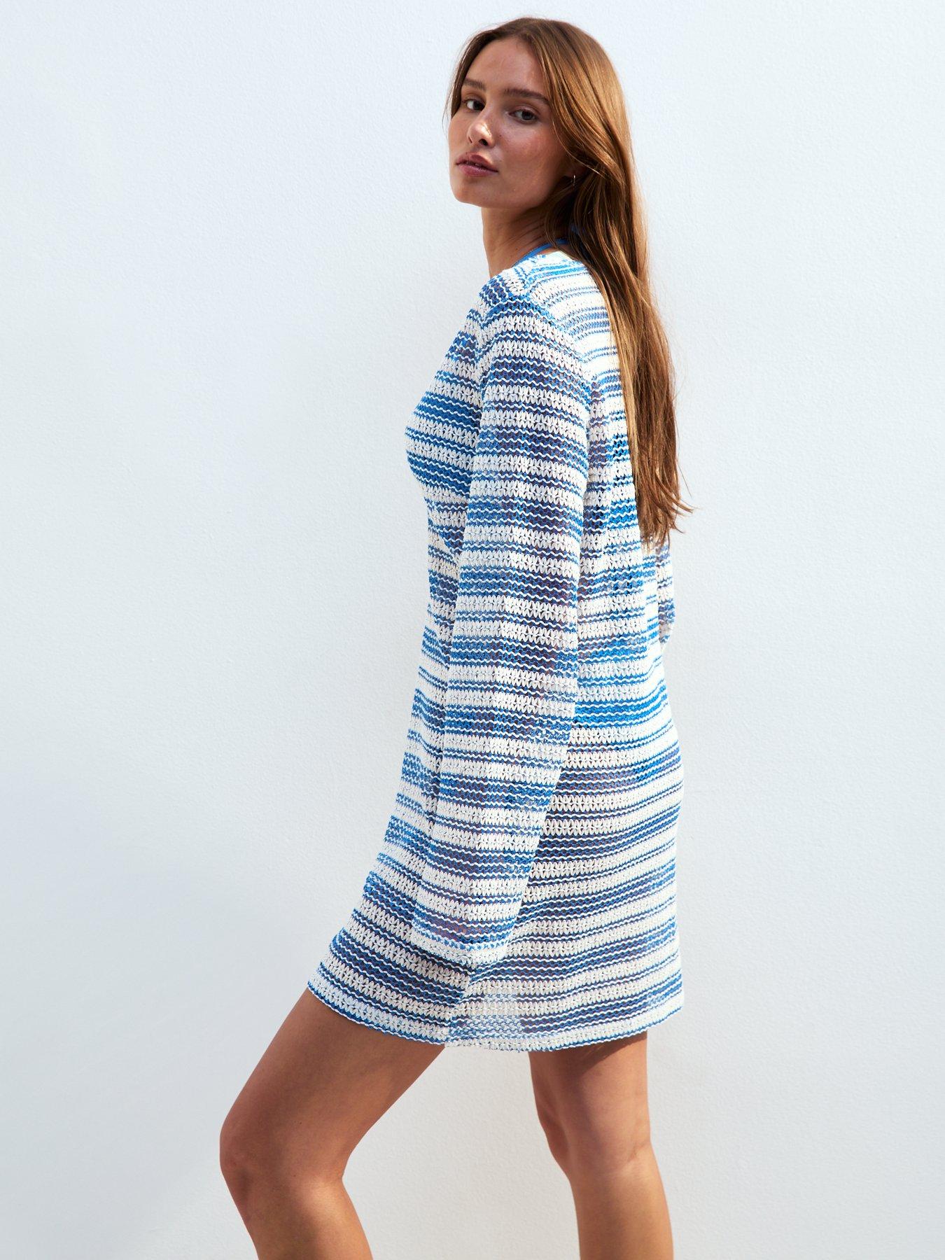 new-look-blue-striped-crochet-kaftan-beach-cover-up-dressdetail